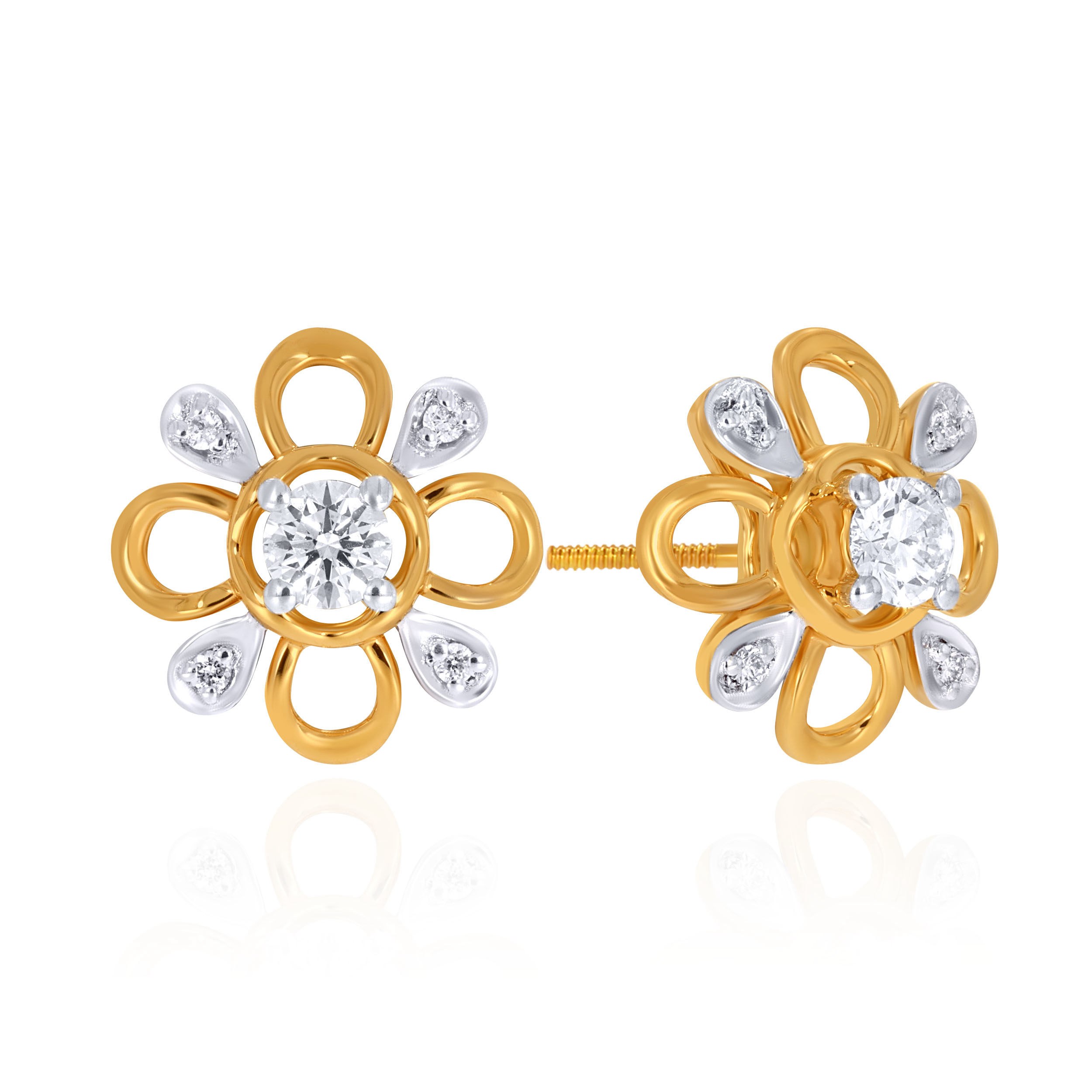 Floral Gleam Diamond Studs - Senco Gold and Diamonds