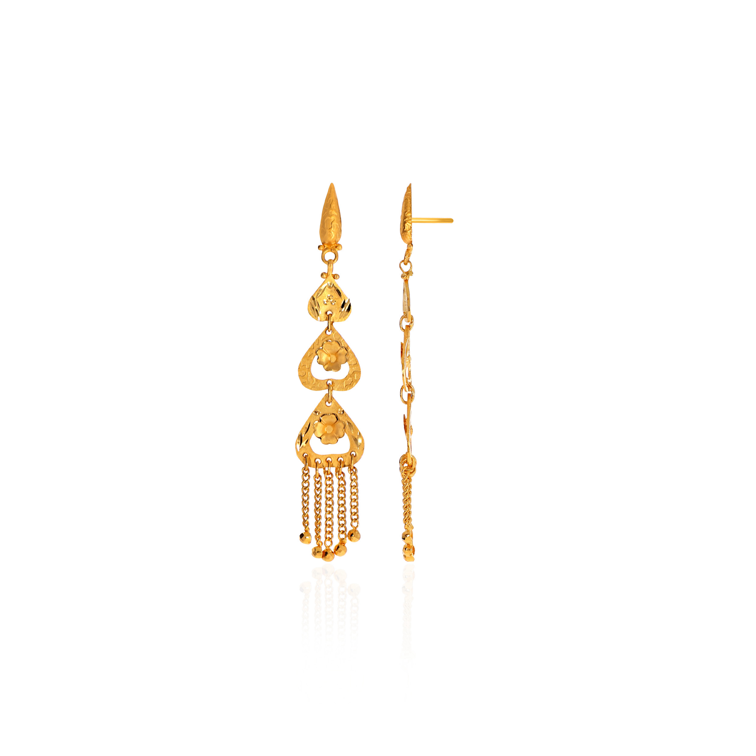 Cascading Bloom Gold Earrings - Senco Gold and Diamonds