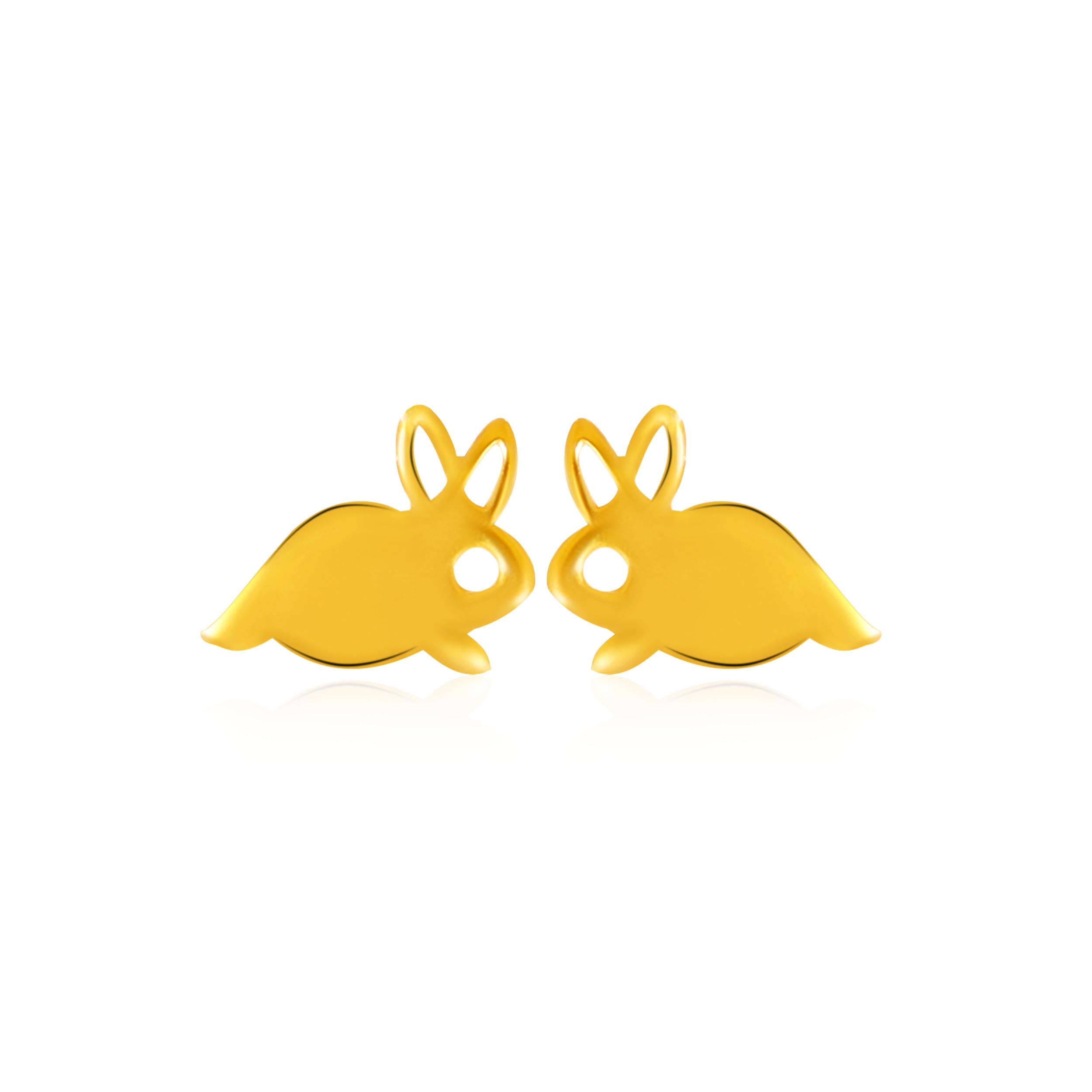 Furry Bunny Kids Gold Studs - Senco Gold and Diamonds