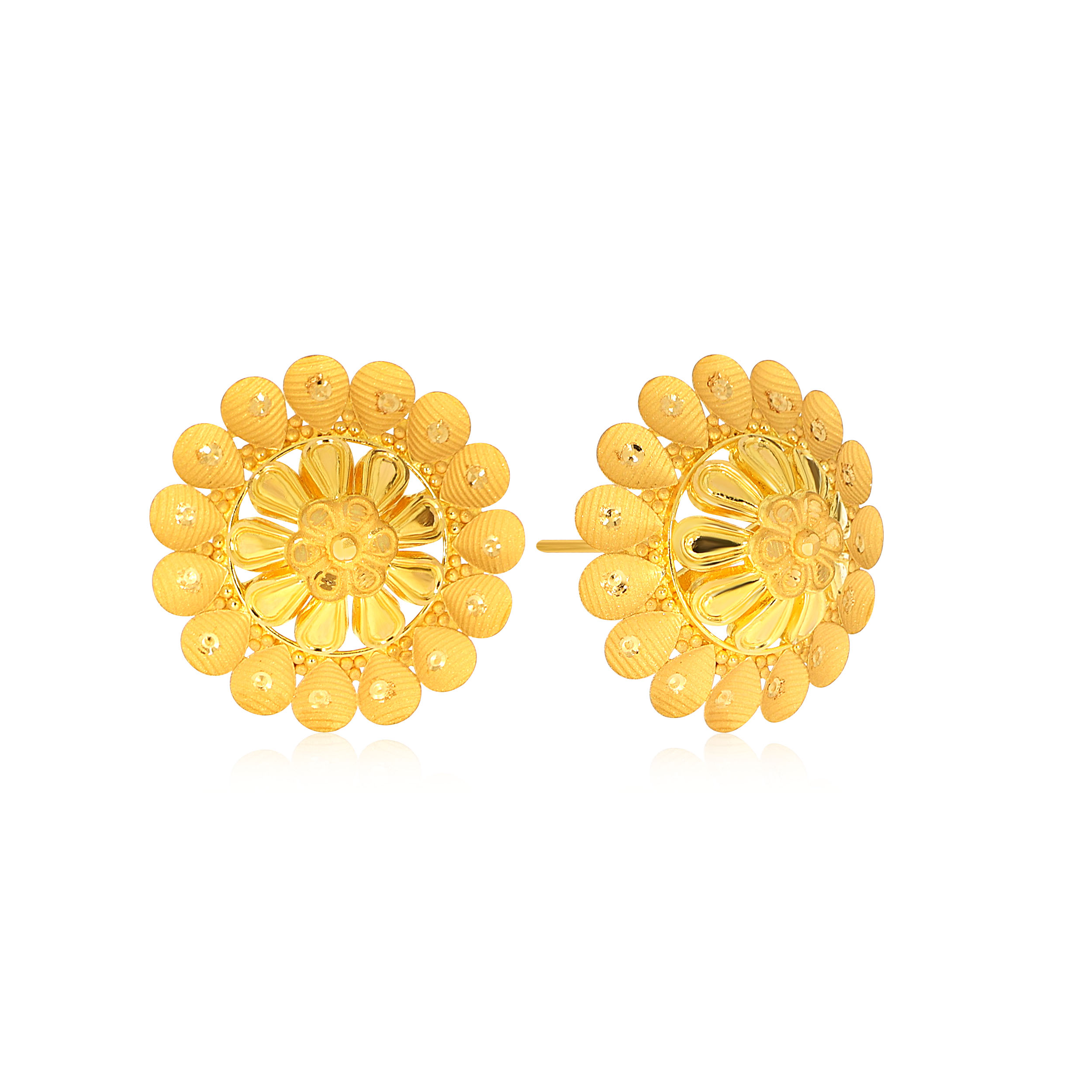 Myriad of Petals Gold Studs - Senco Gold and Diamonds