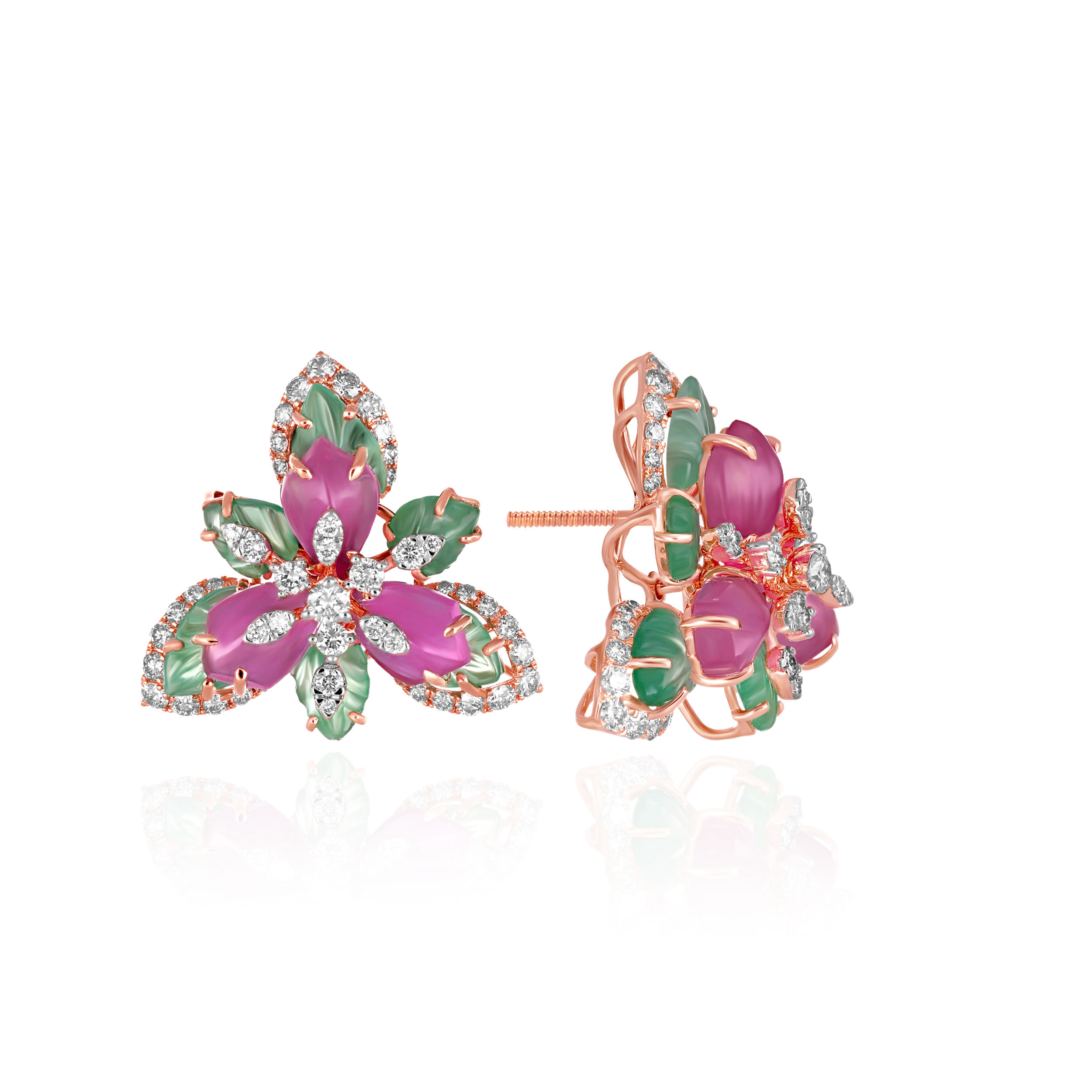Rosalia Bloom Diamond Earrings - Senco Gold and Diamonds