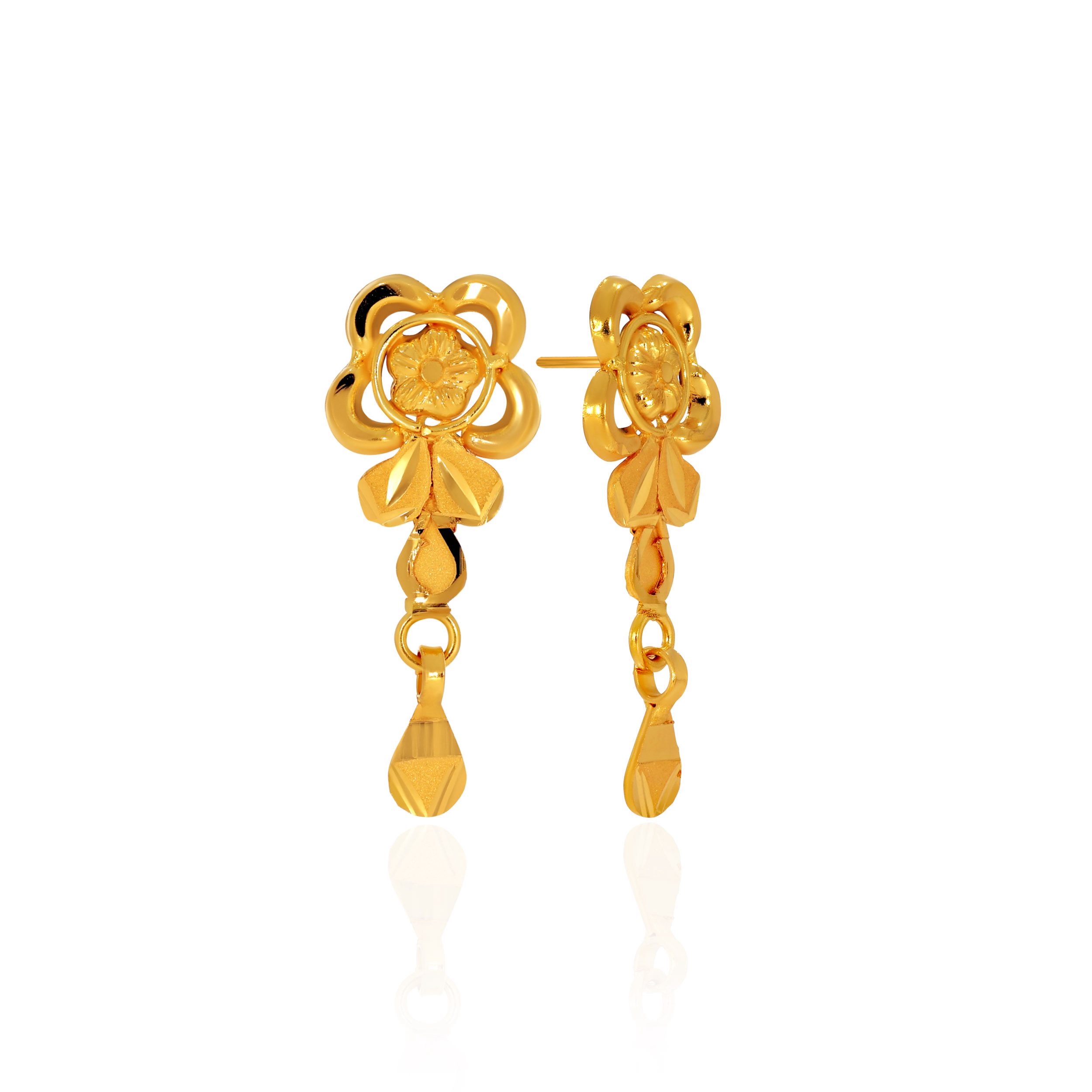 22K Yellow Gold Gold Drop Earrings-GP-D000587824 - Senco Gold and Diamonds