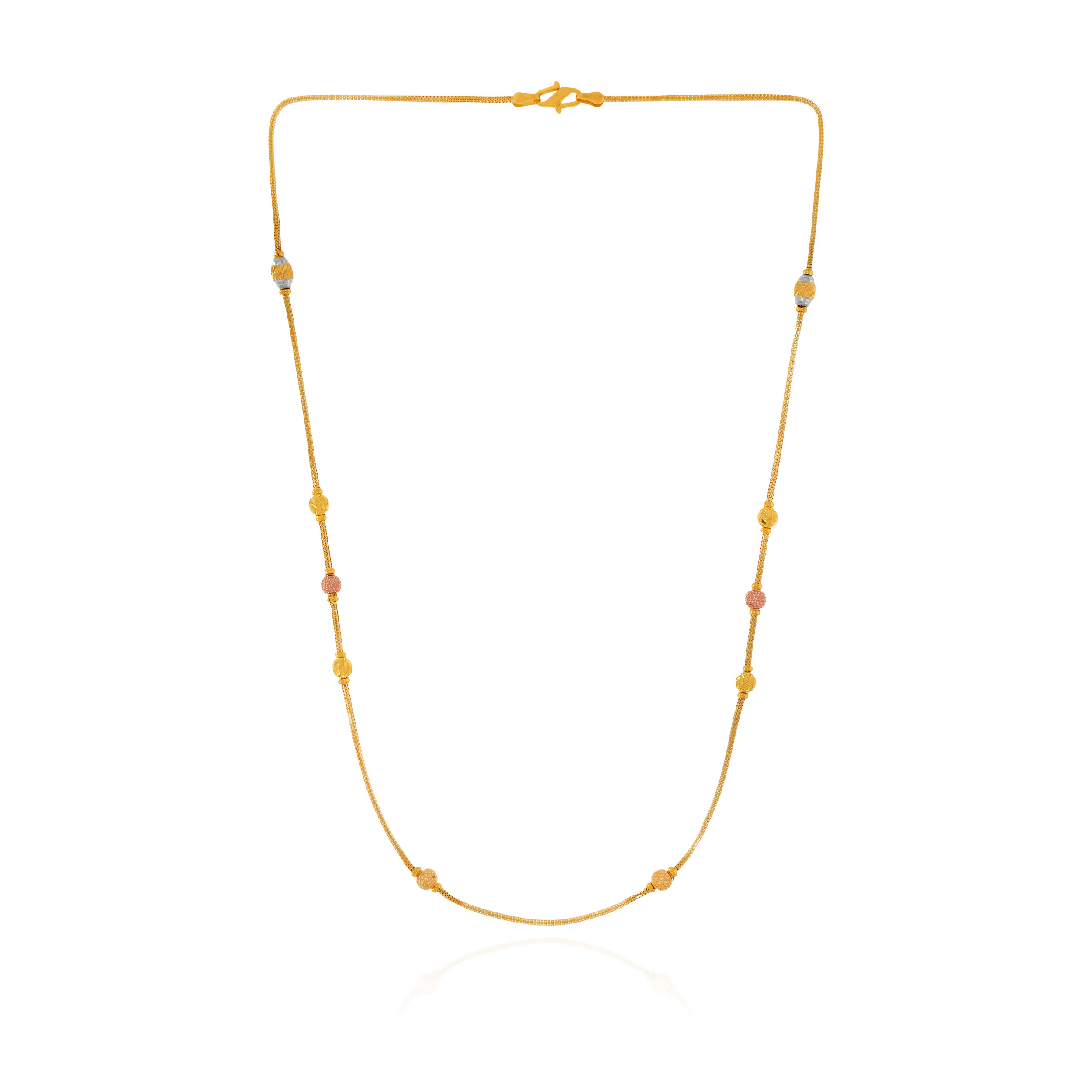 Urban Glow Beaded Gold Chain - Senco Gold and Diamonds
