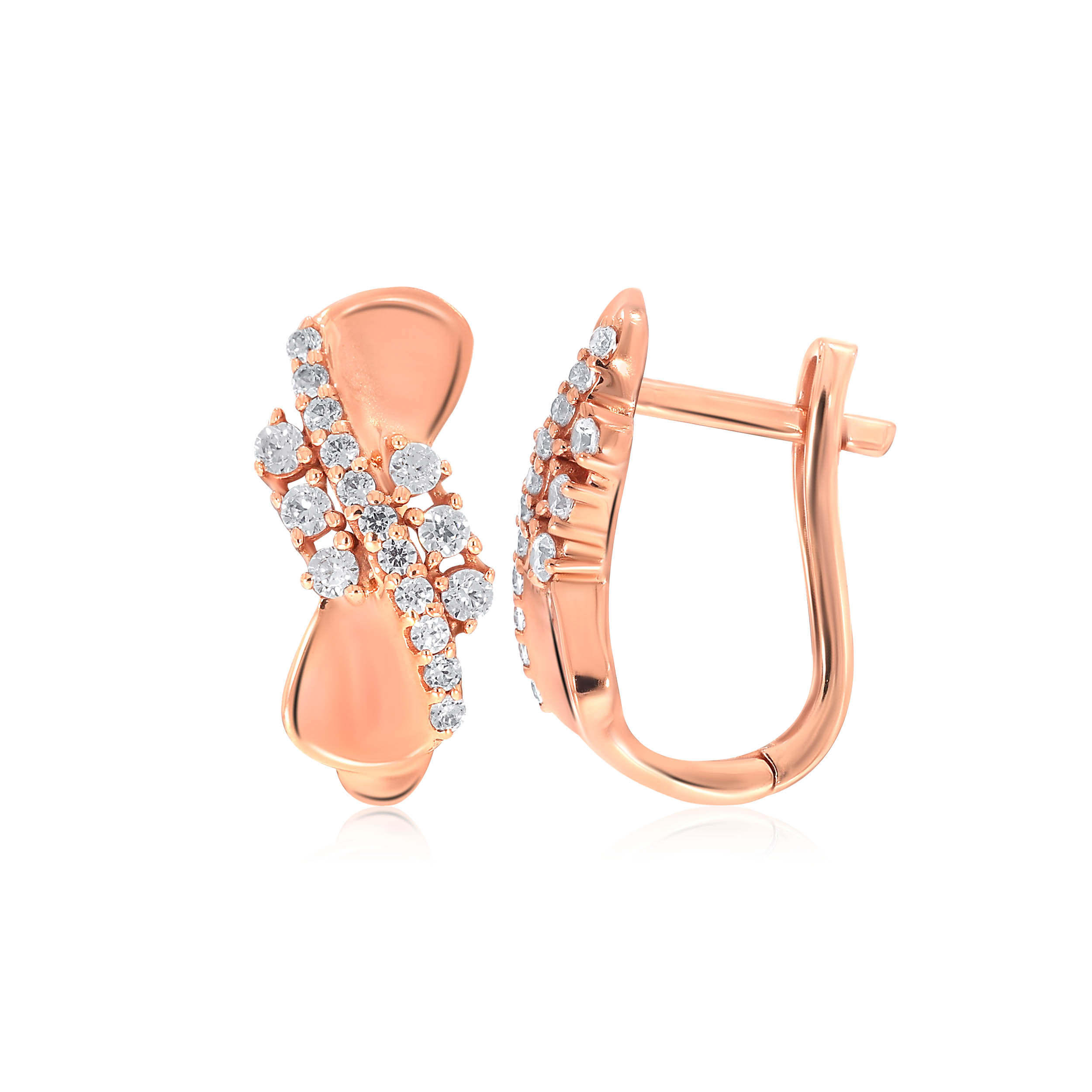Shiny Bowtie Gold Hoop Earrings - Senco Gold and Diamonds