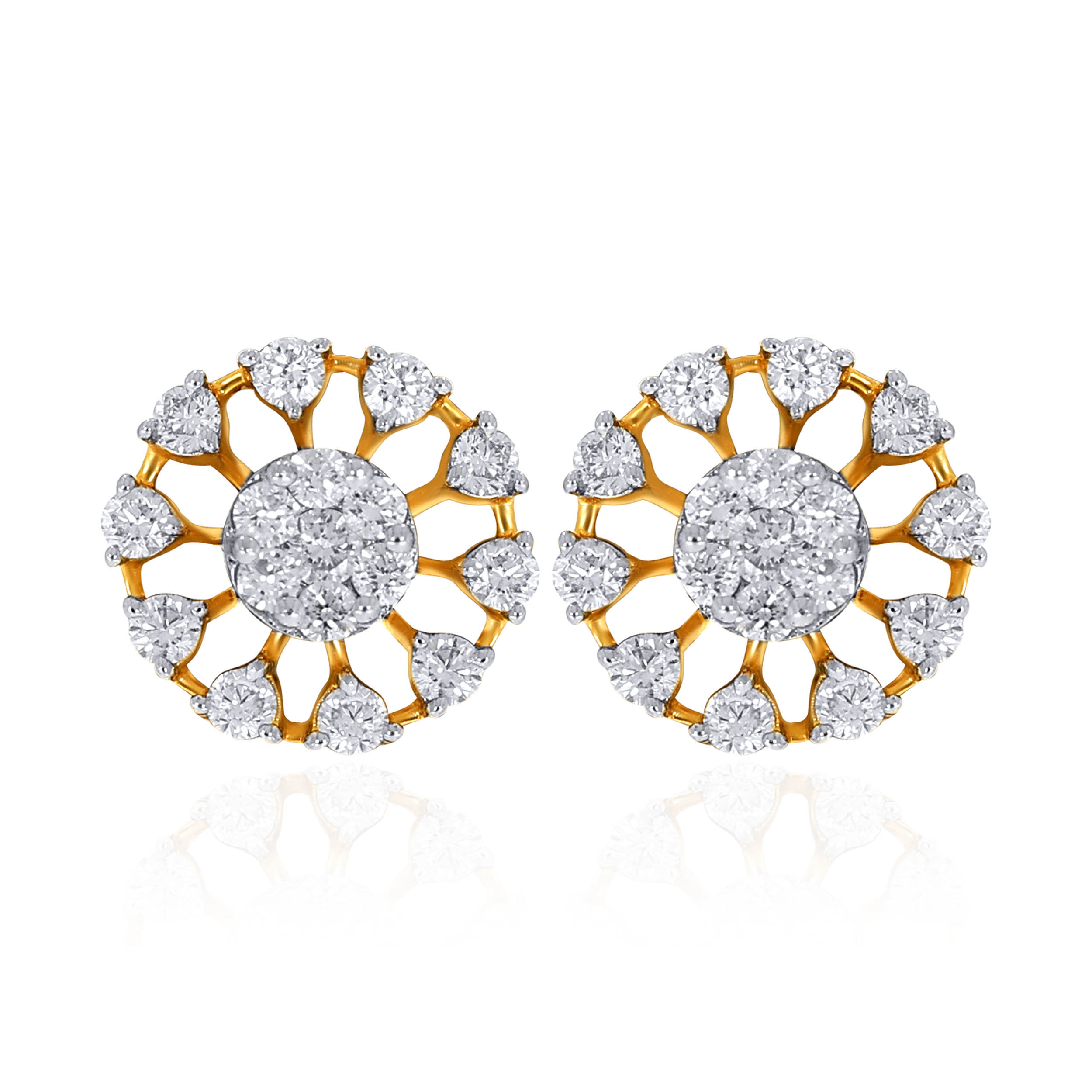 14K Yellow Gold Diamond Studs Earrings-DT-D000635460 - Senco Gold and Diamonds