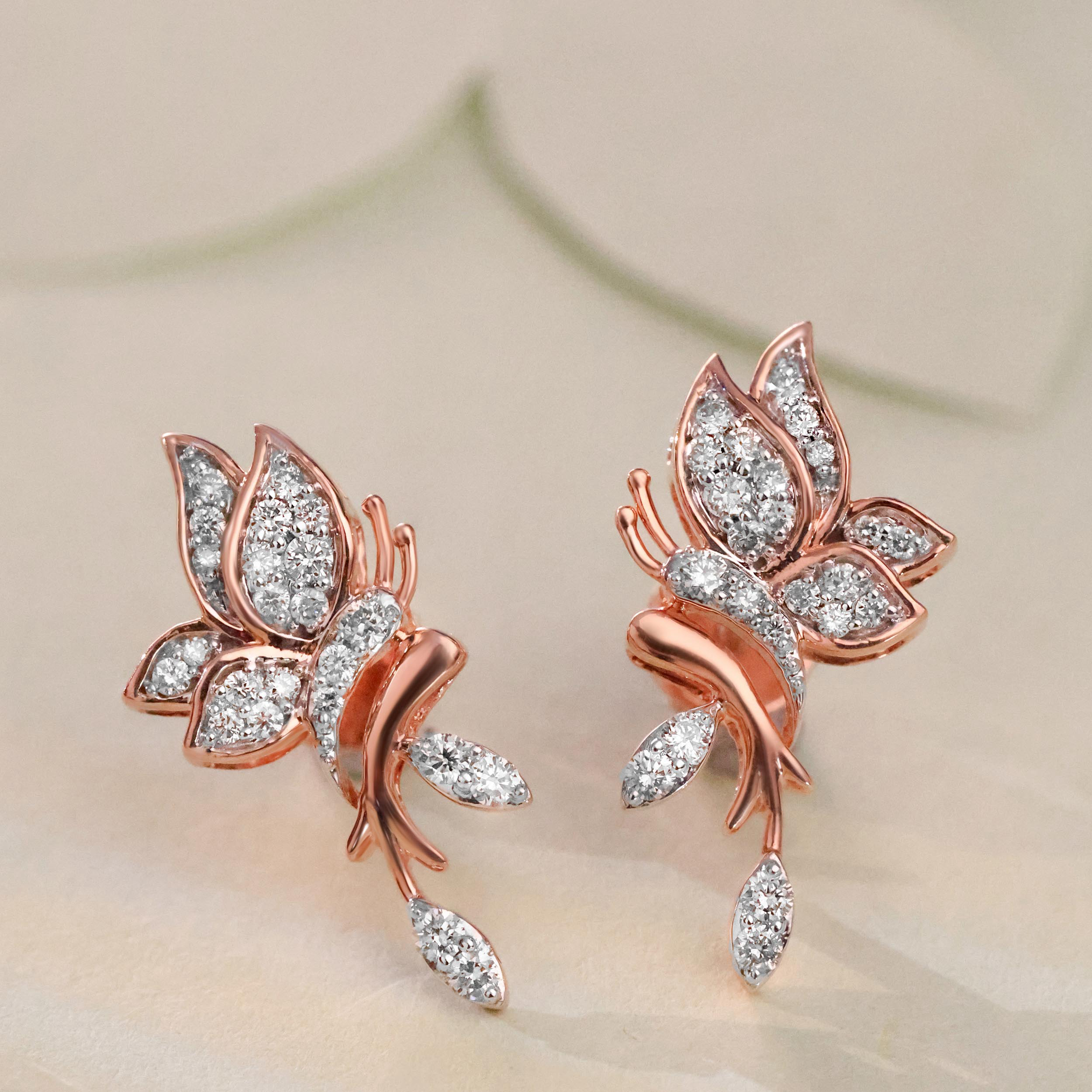 Fluttering Allure Diamond Studs - Senco Gold and Diamonds