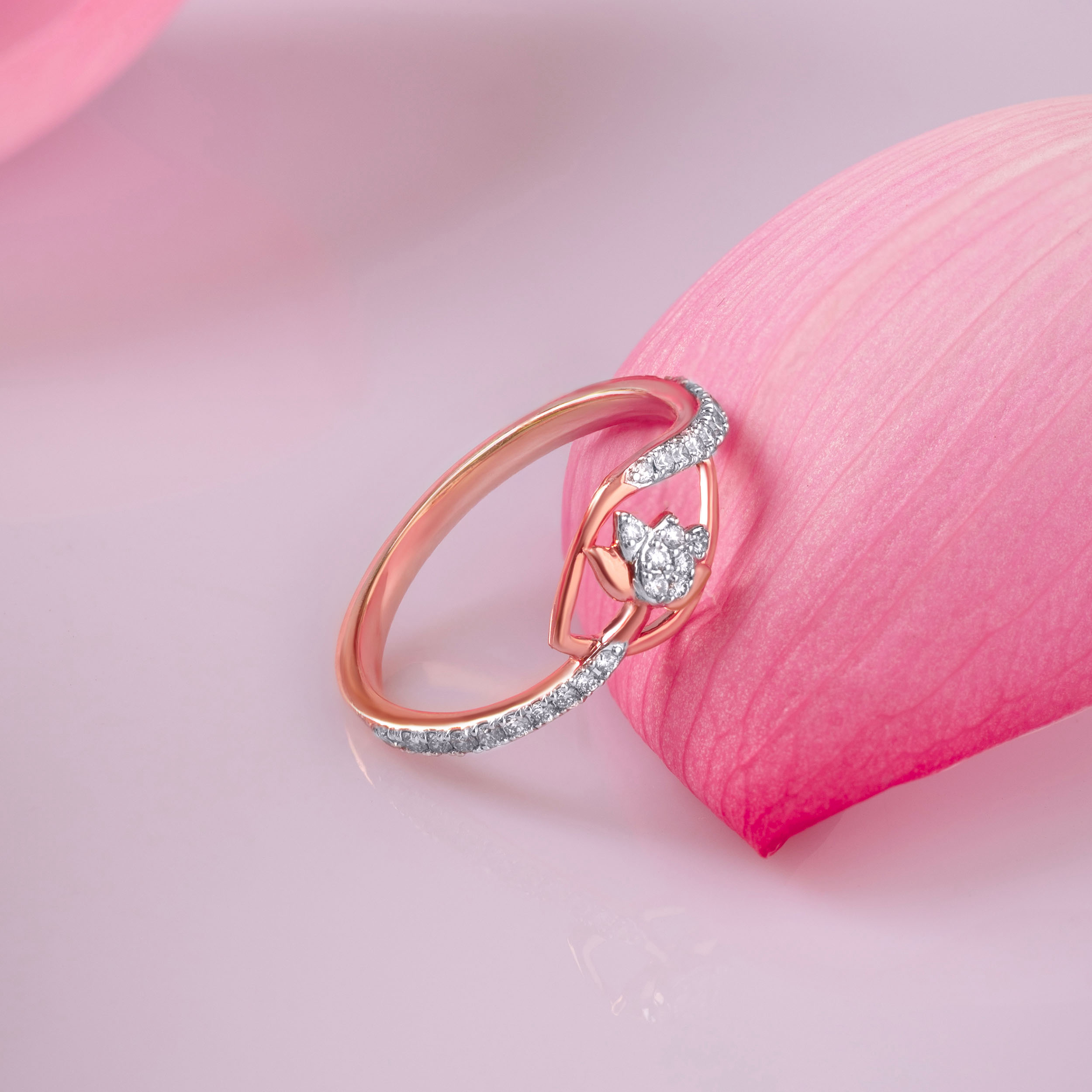 Shimmering Petal Diamond Ring - Senco Gold and Diamonds