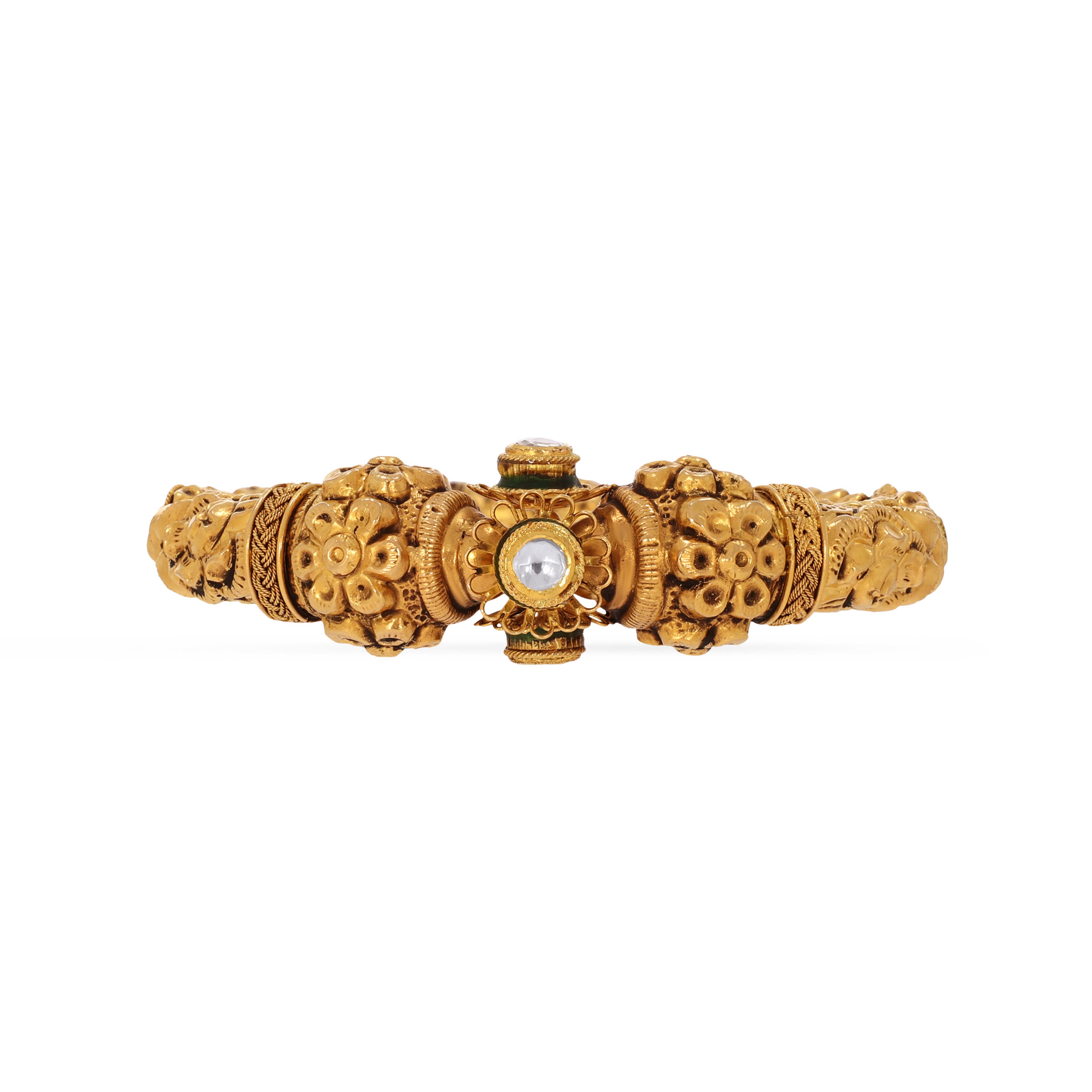 Majestic Antique Gold Solid Bangle - Senco Gold and Diamonds