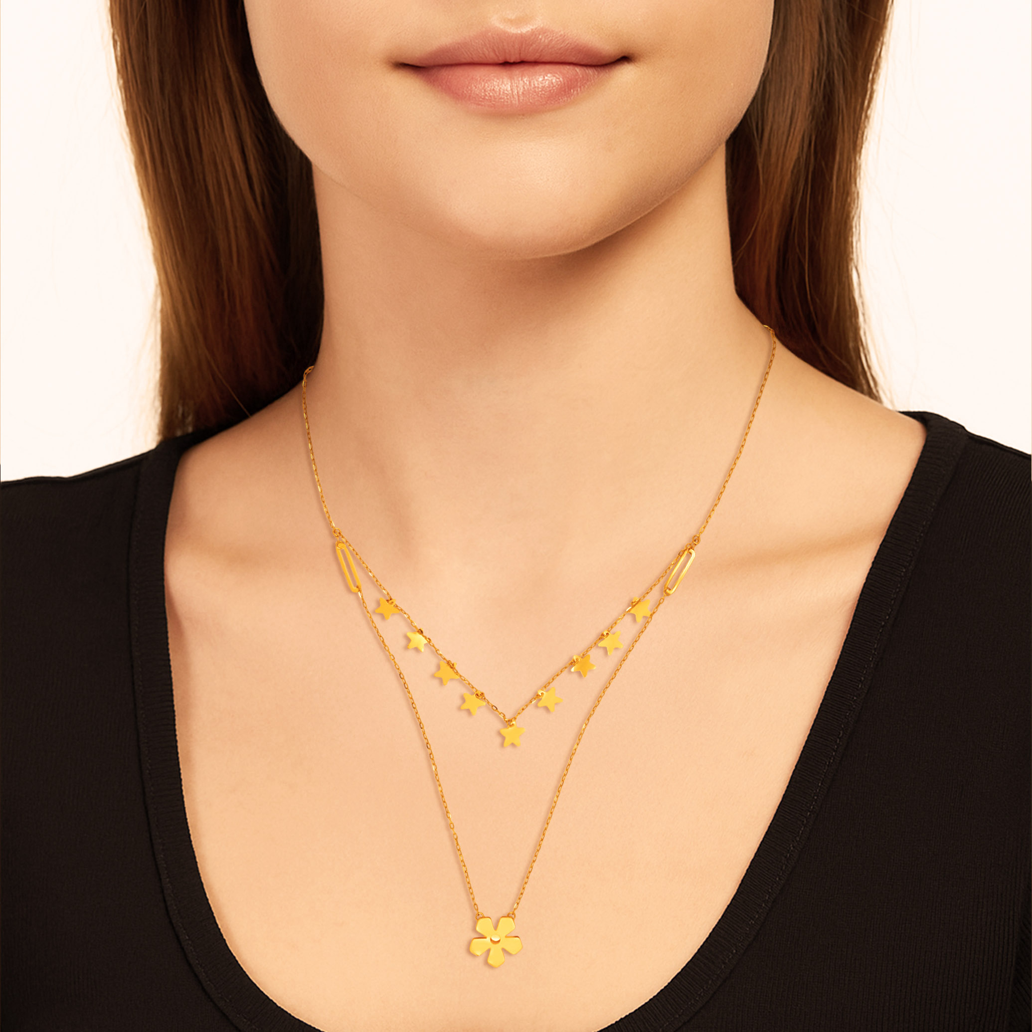 Stellar Layered Gold Chain - Senco Gold and Diamonds