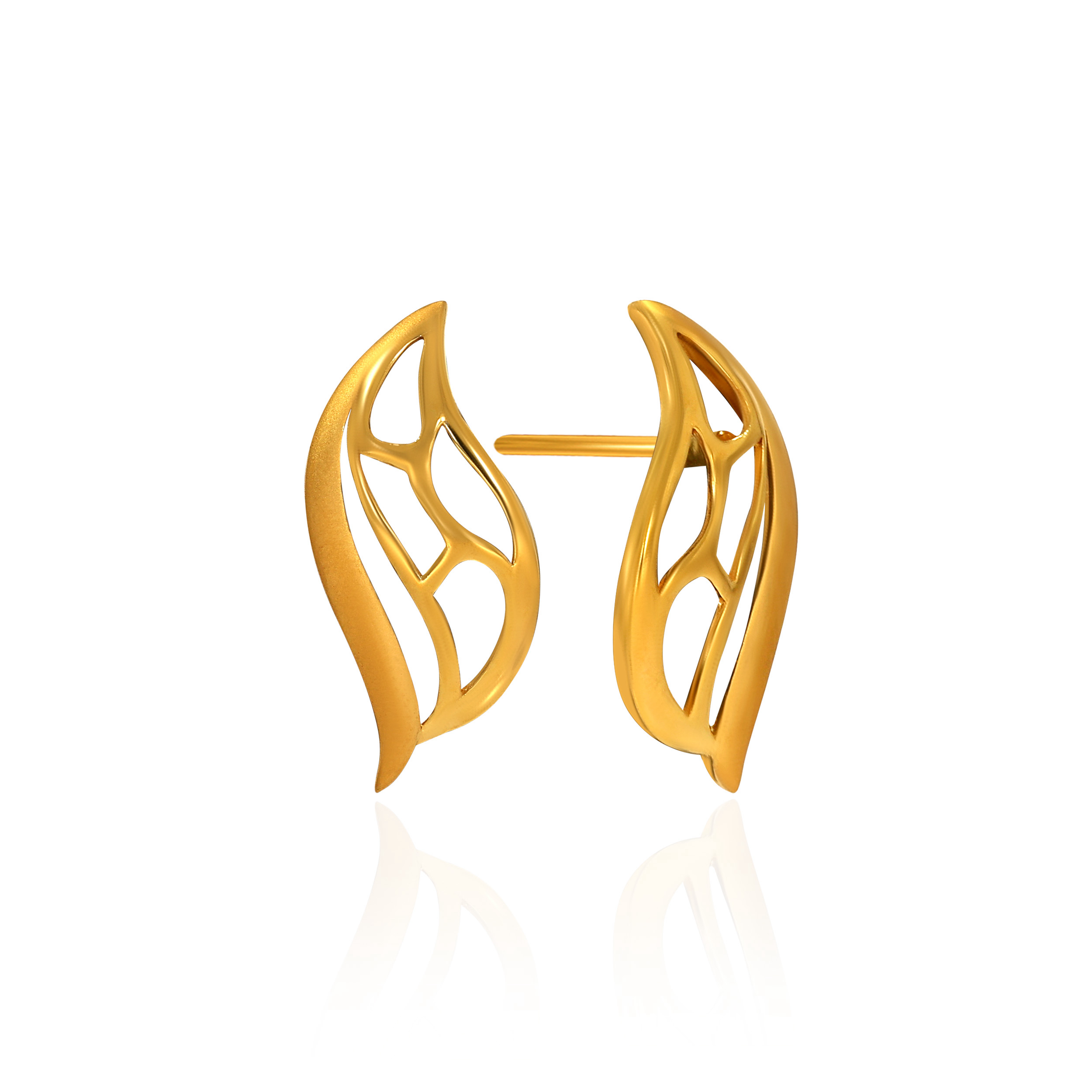 Elara Sculpted Gold Earrings - Senco Gold and Diamonds
