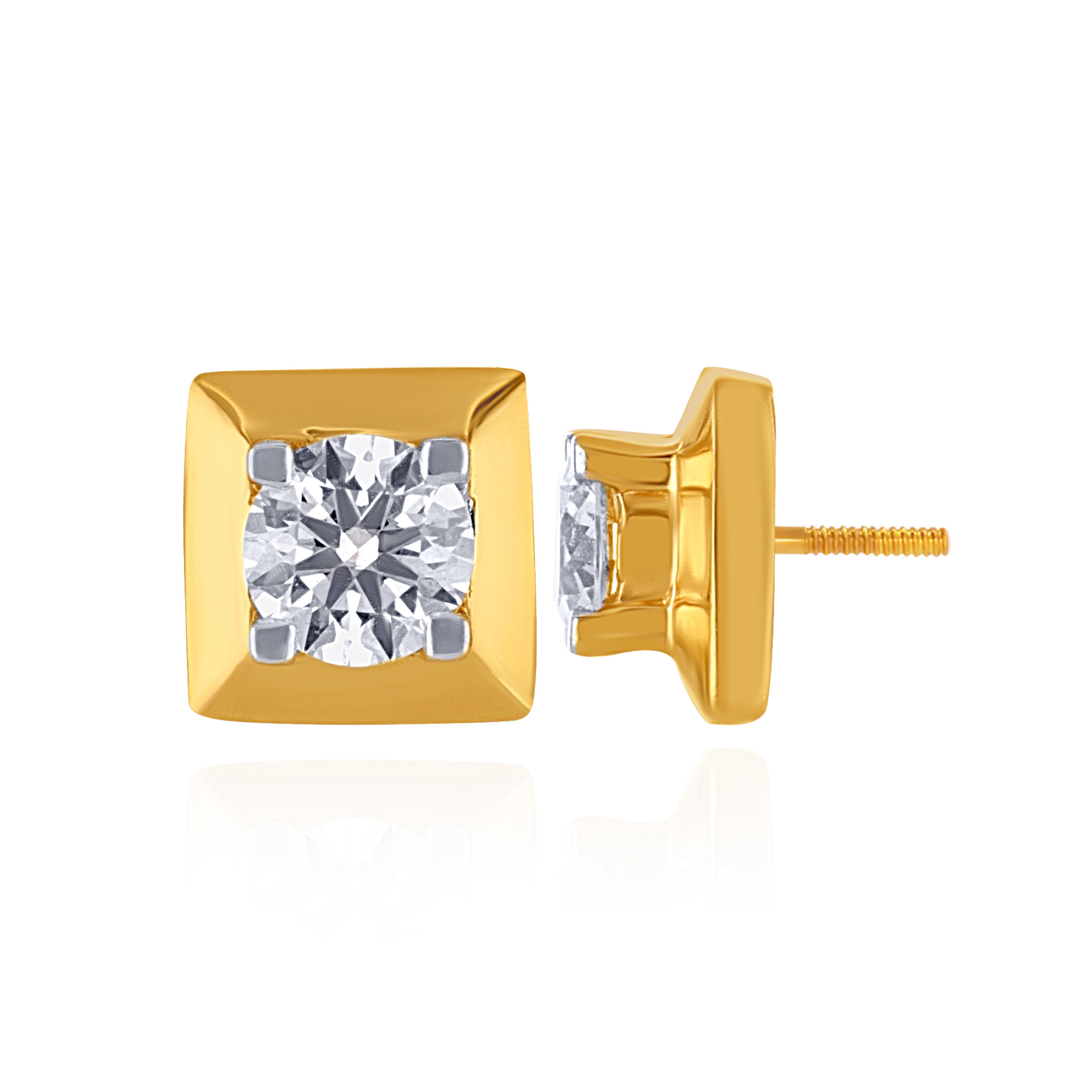 Sculpt Square Diamond Studs - Senco Gold and Diamonds