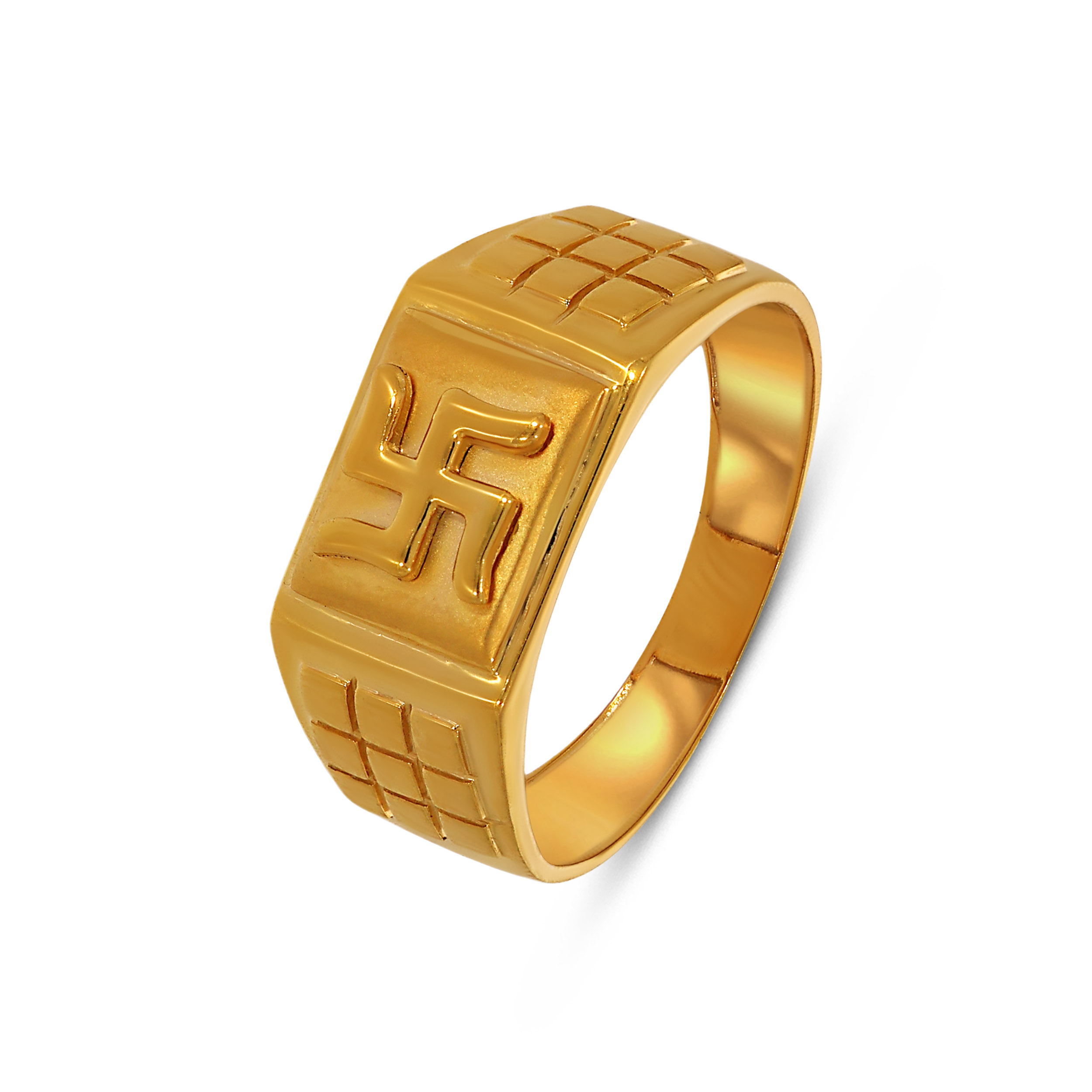 Auspicious Swastik Men's Gold Ring - Senco Gold and Diamonds