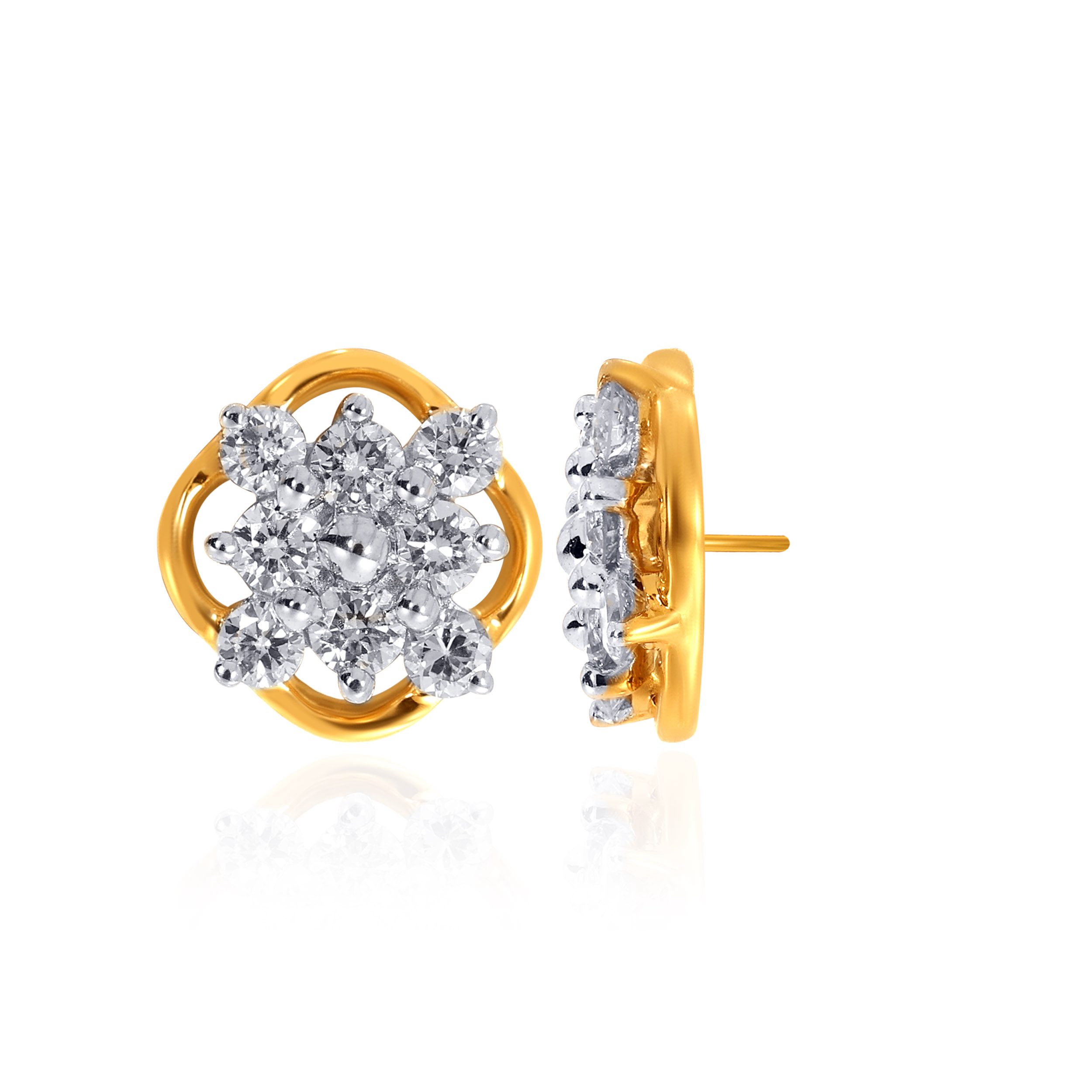 14K Yellow Gold Diamond Studs Earrings-DT-D000768349 - Senco Gold and Diamonds
