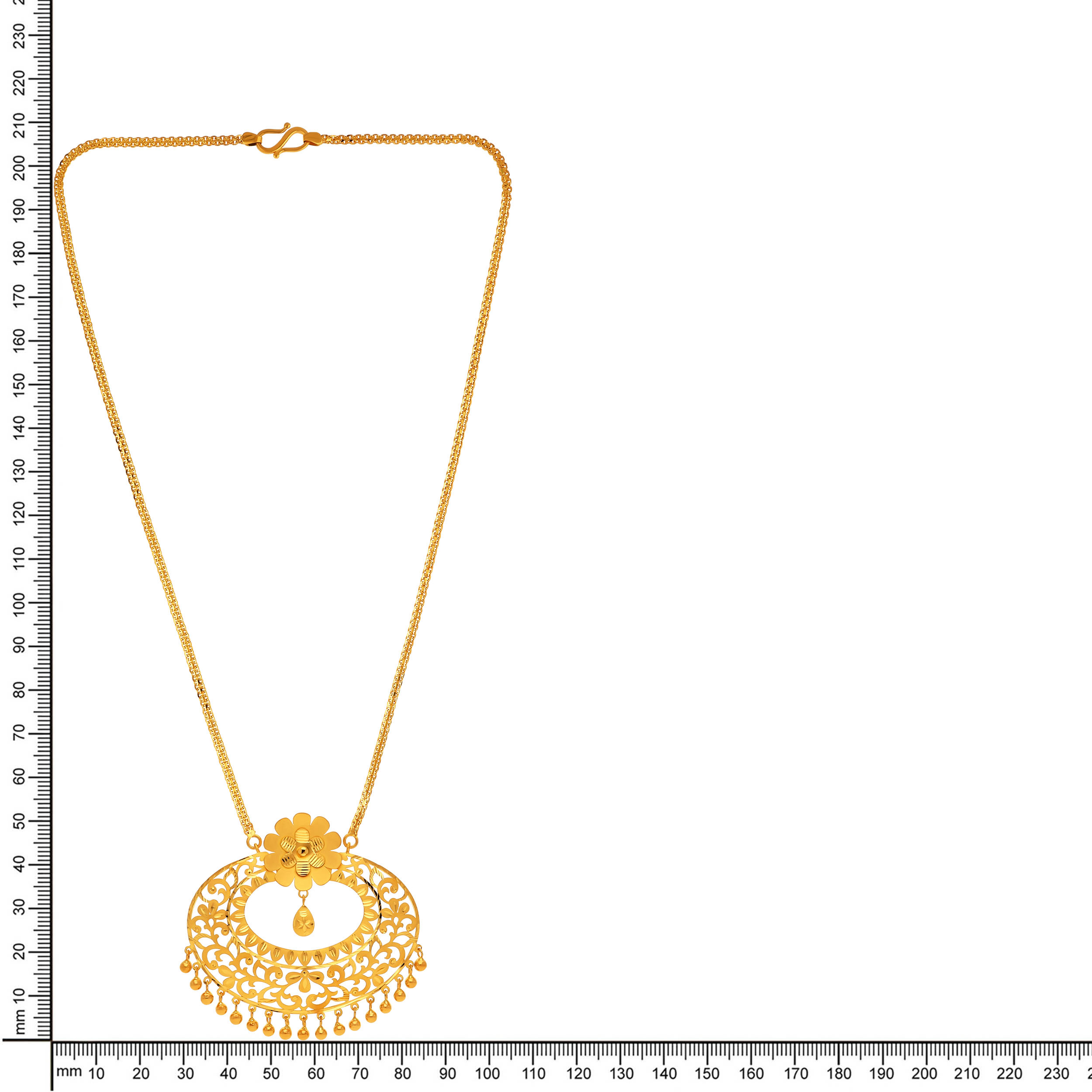 Ornella Filigree Gold Chain Pendant - Senco Gold and Diamonds