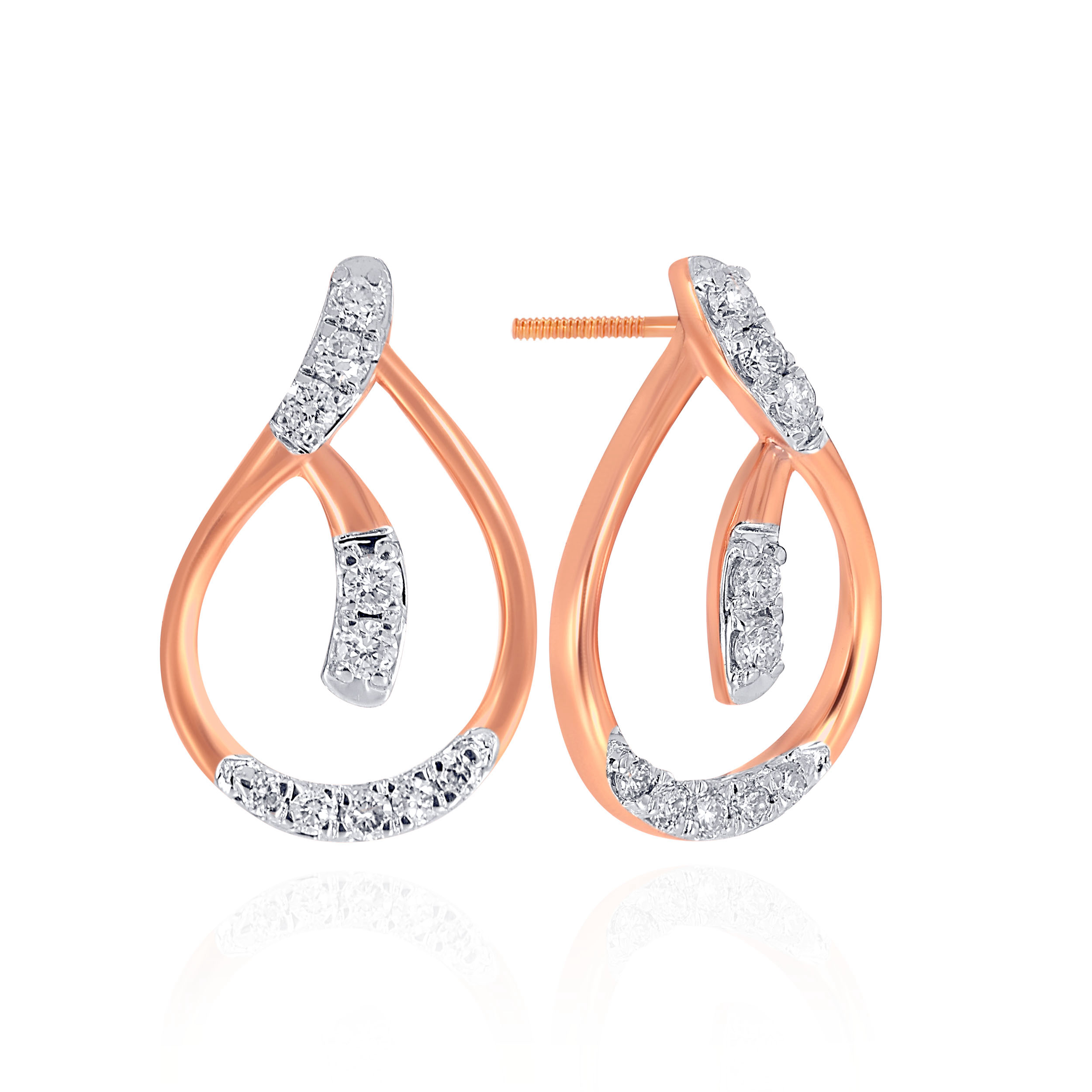 Floating Curve Diamond Studs - Senco Gold and Diamonds
