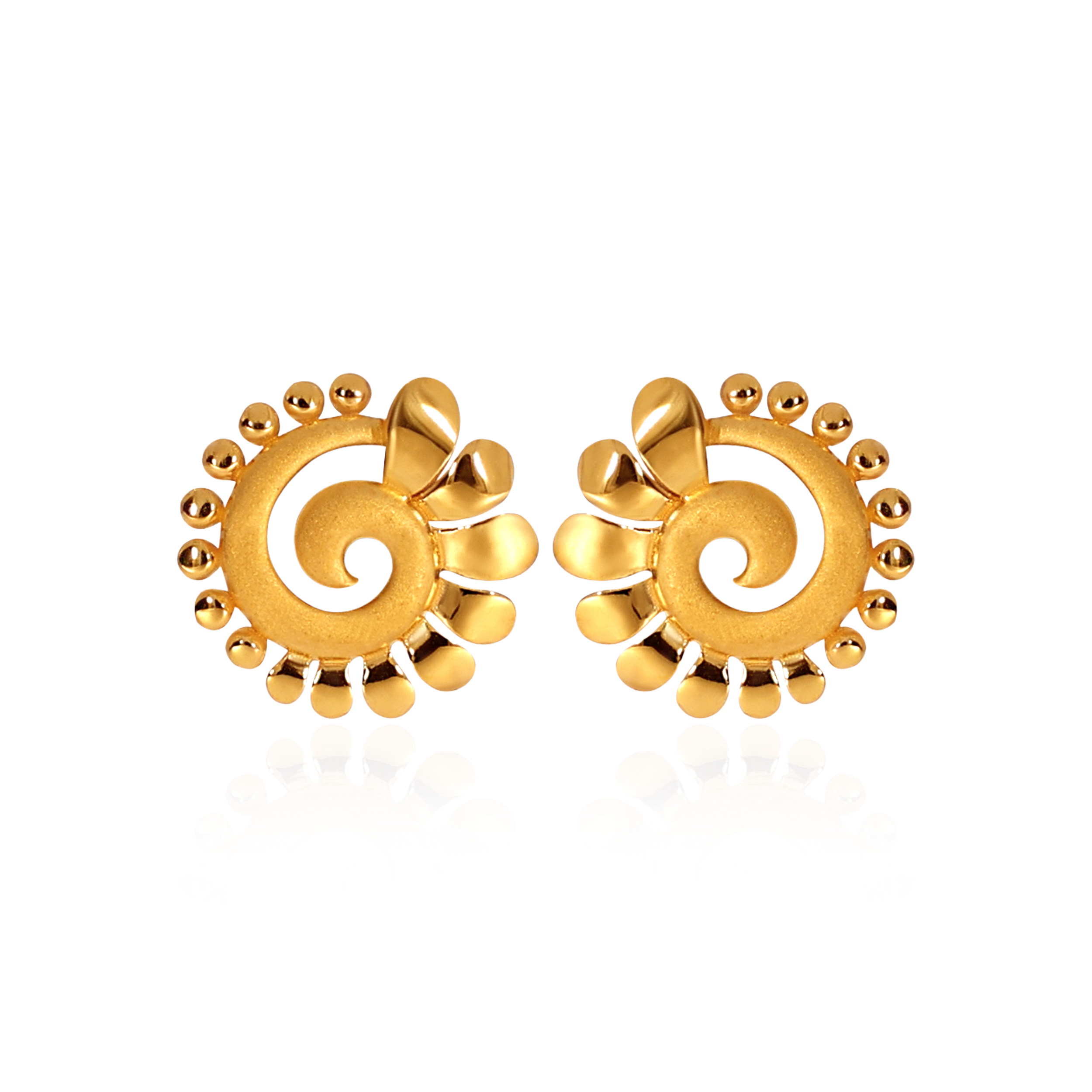 Spiral Allure Gold Studs - Senco Gold and Diamonds