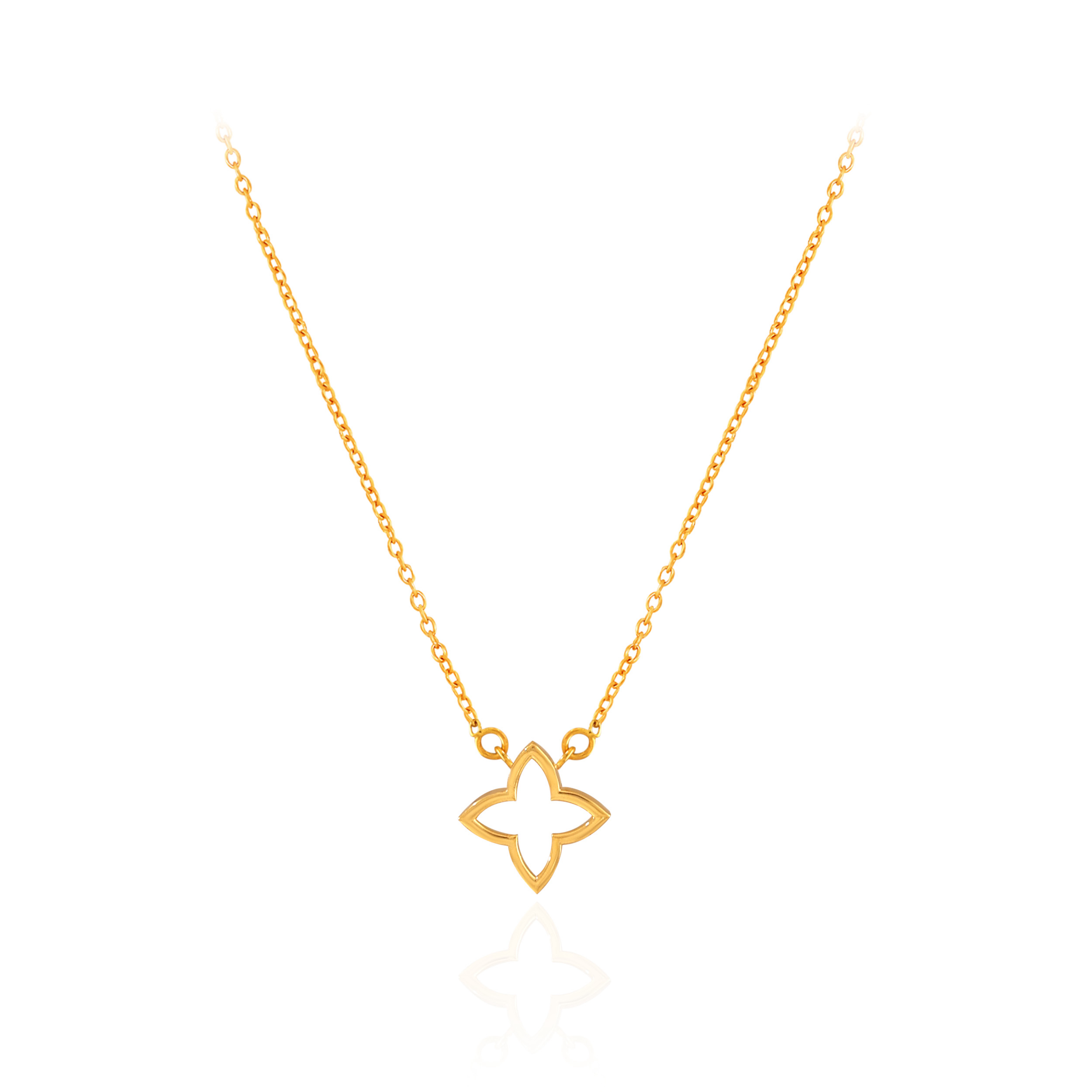 Delicate Fleur Gold Chain Pendant - Senco Gold and Diamonds