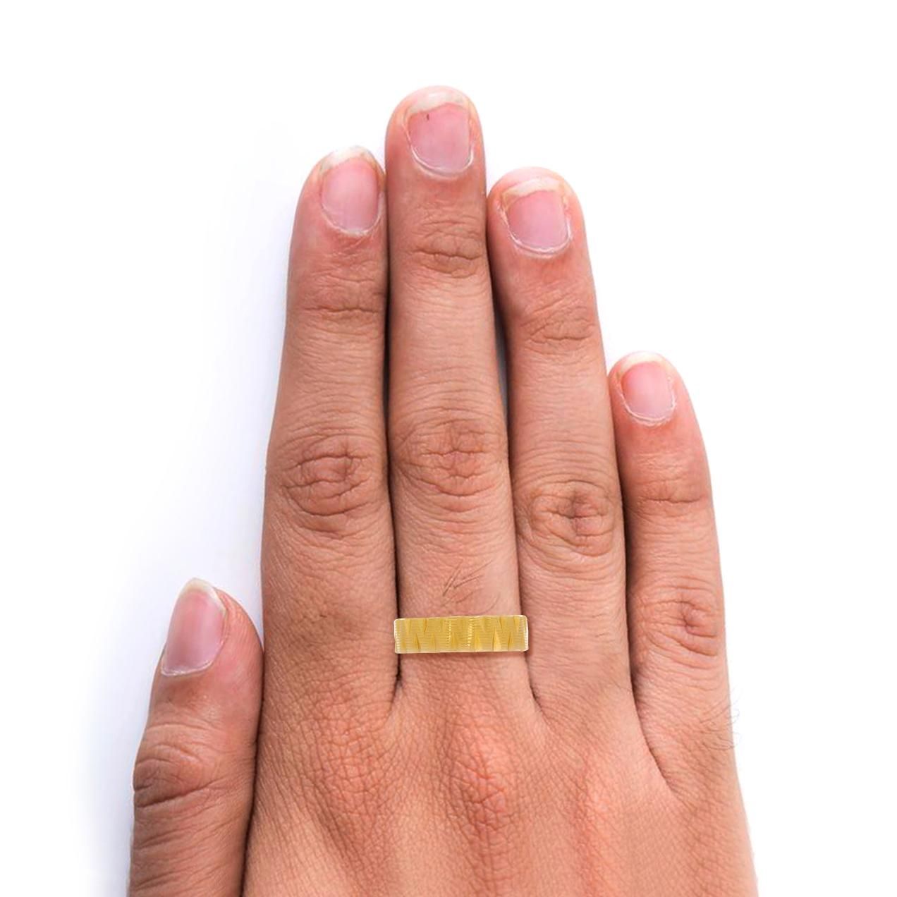 Geometric Craft Gold Men's Band Ring alternate view 2