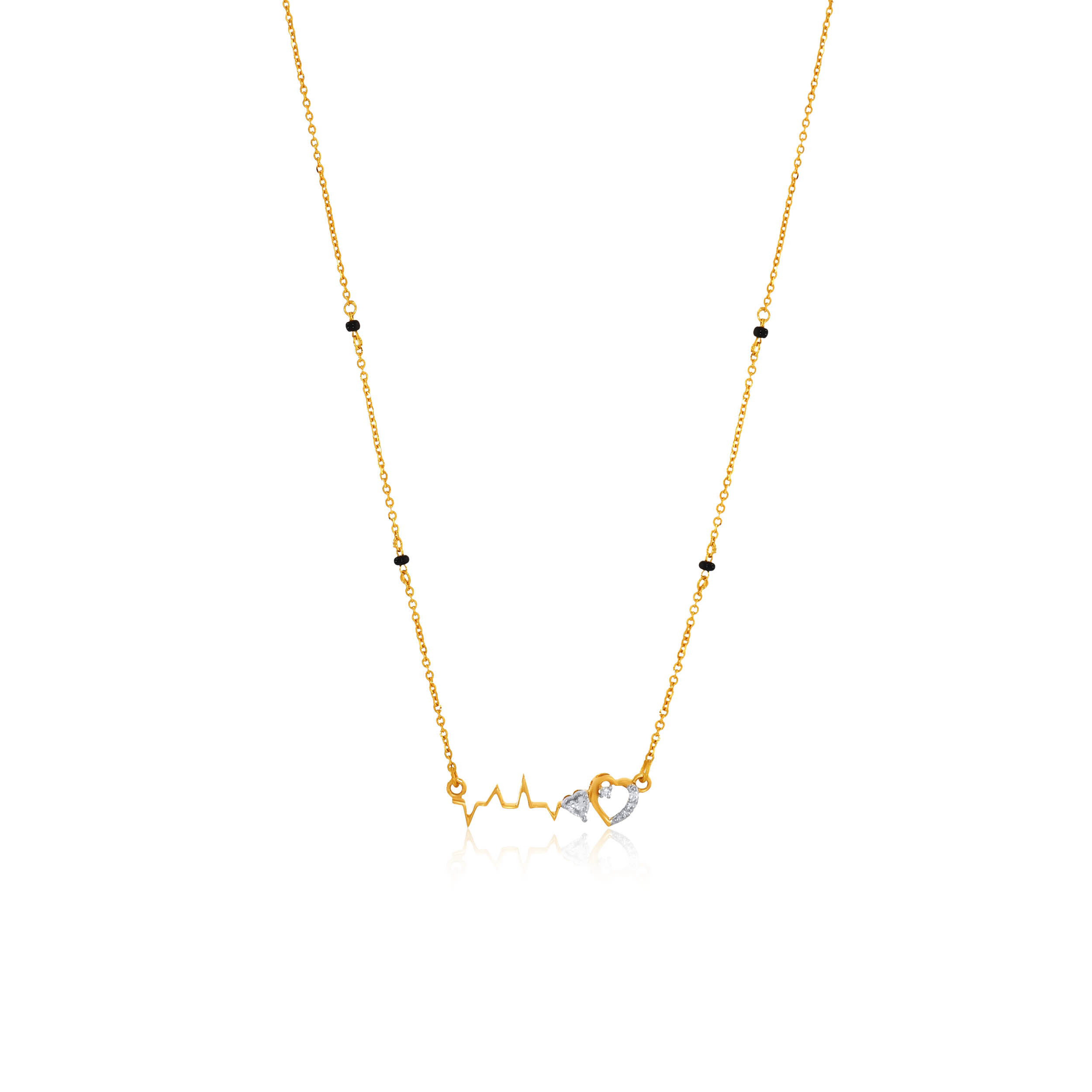 Adorable Heartbeat Diamond Mangalsutra - Senco Gold and Diamonds