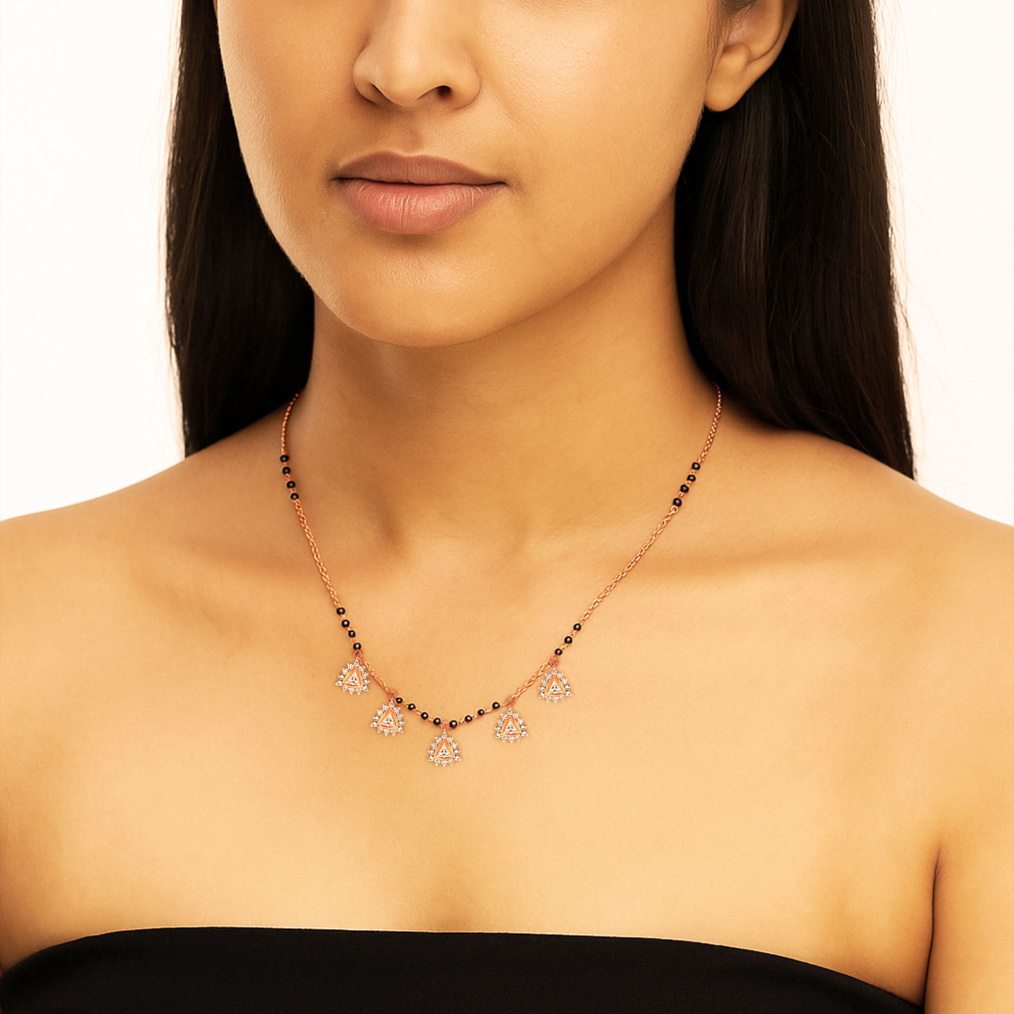 Twilight Love Diamond Mangalsutra Pendant - Senco Gold and Diamonds