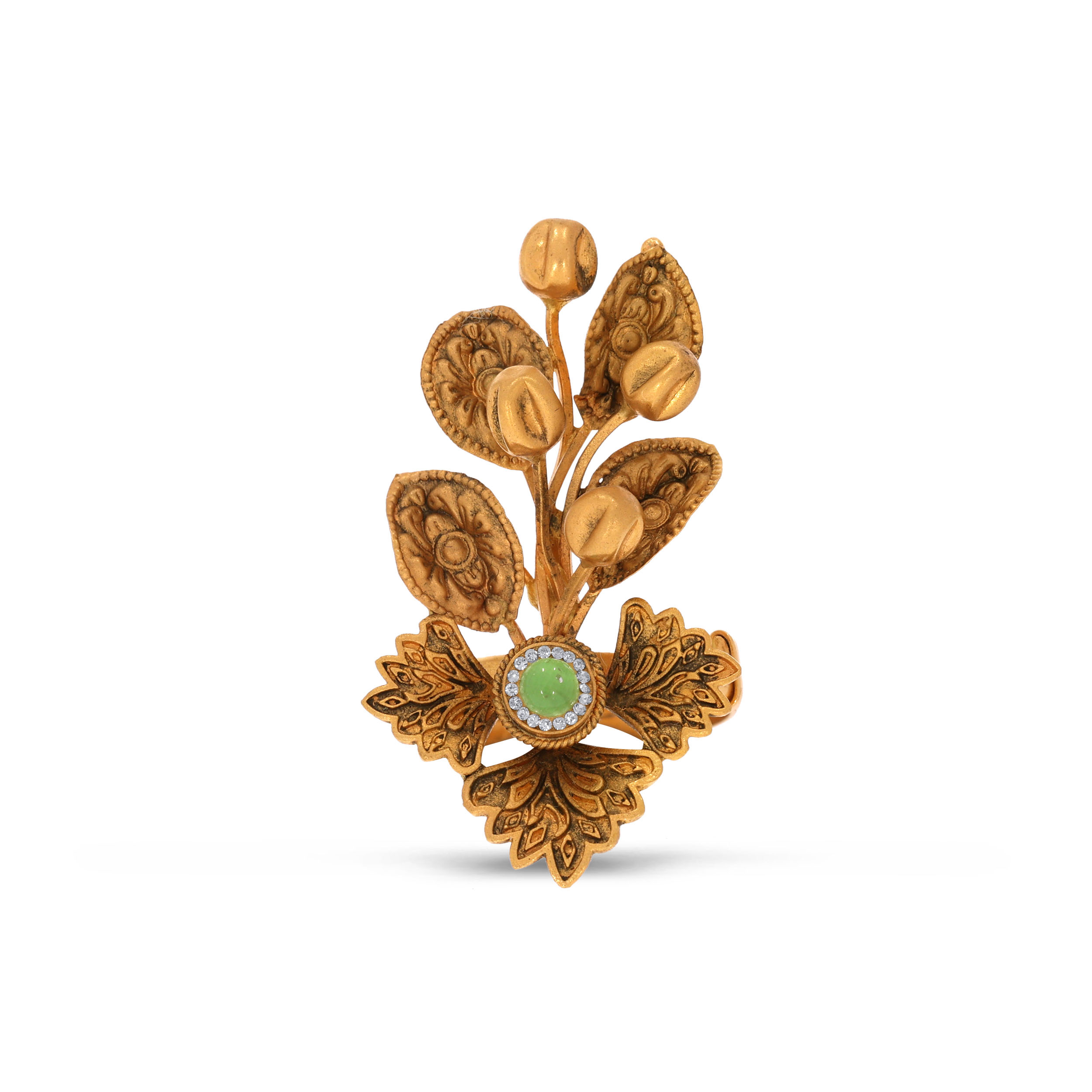 22K Yellow Gold Kundan Ring-GLR-D000765126 - Senco Gold and Diamonds