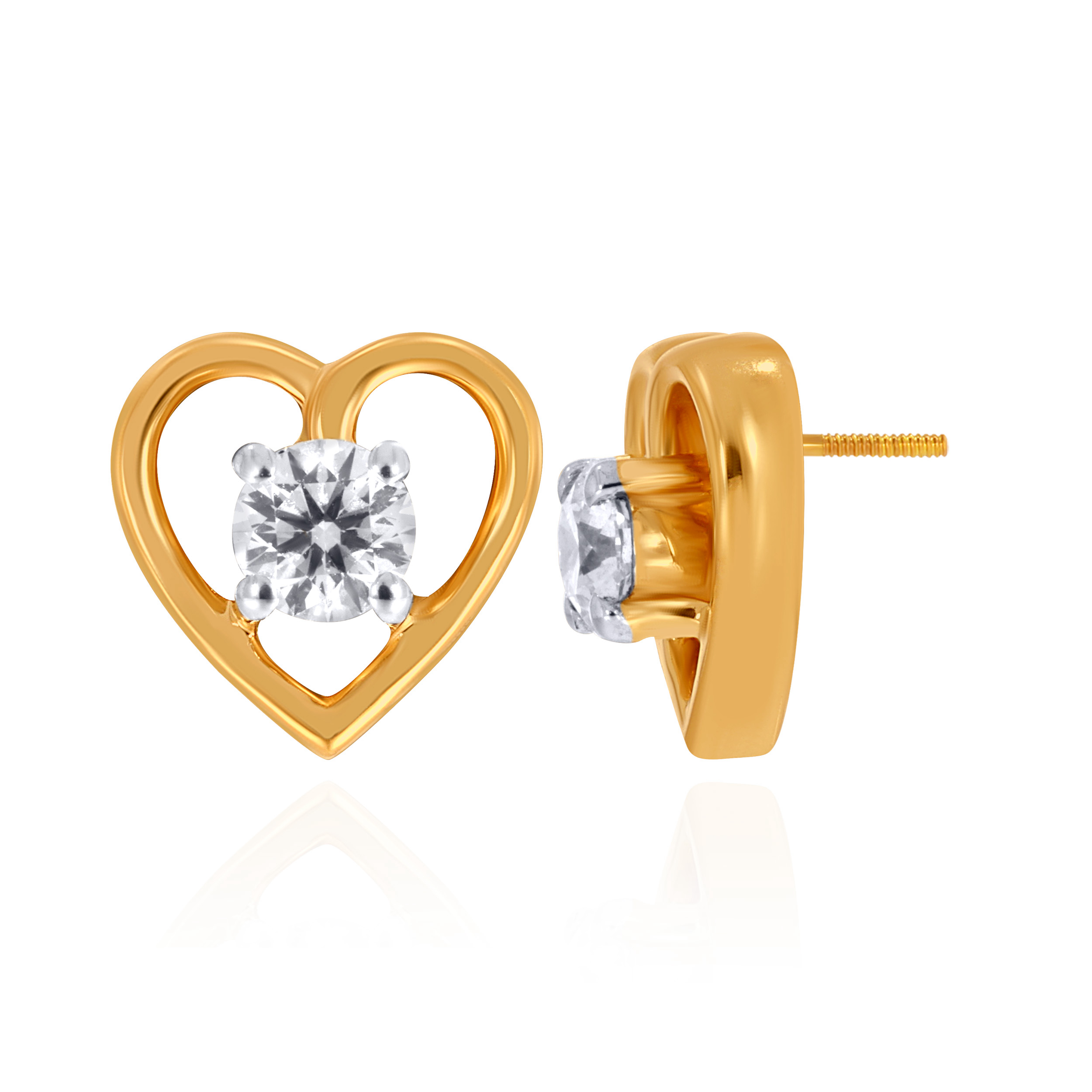Amora Heart Diamond Studs - Senco Gold and Diamonds