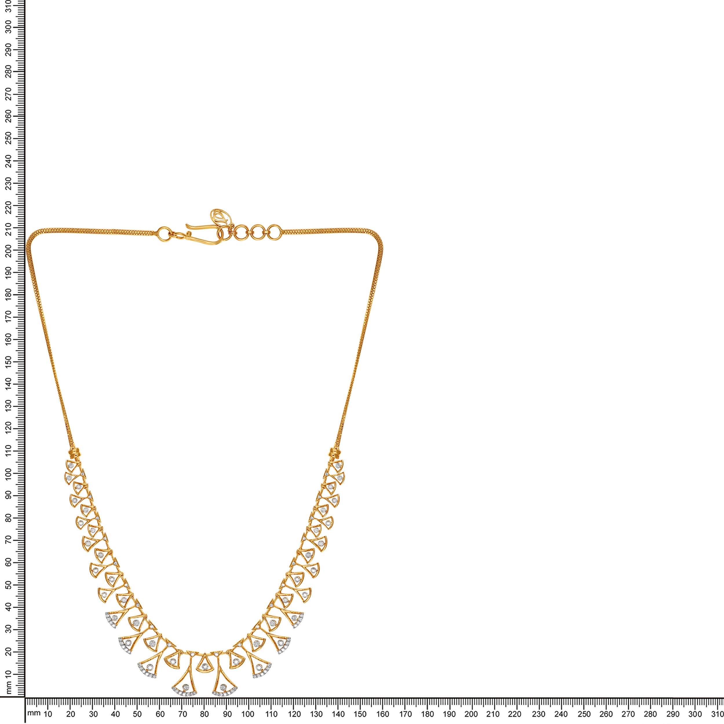 Regal Fan Radiance Diamond Gold Necklace - Senco Gold and Diamonds