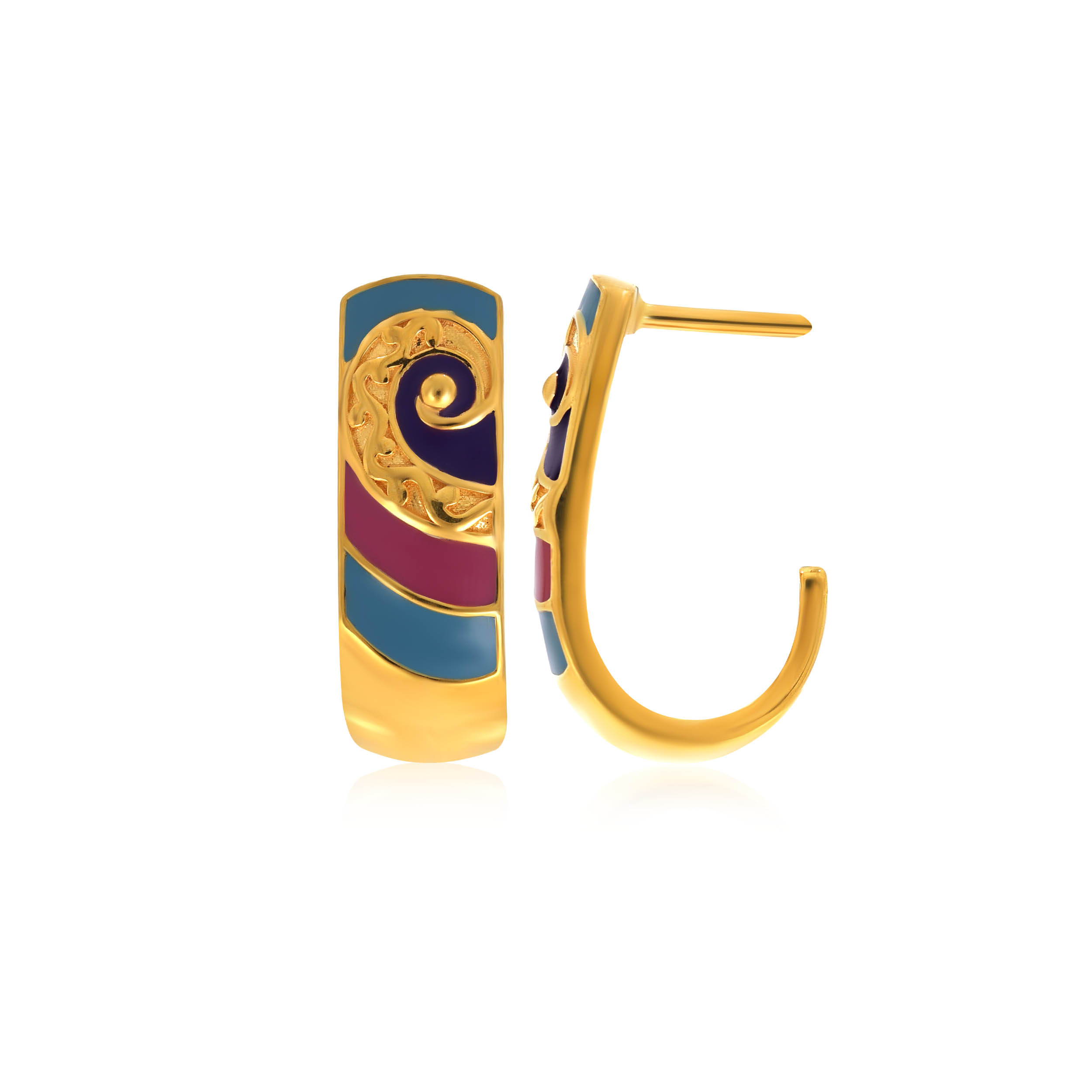 Artsy Hermosa Gold Studs - Senco Gold and Diamonds