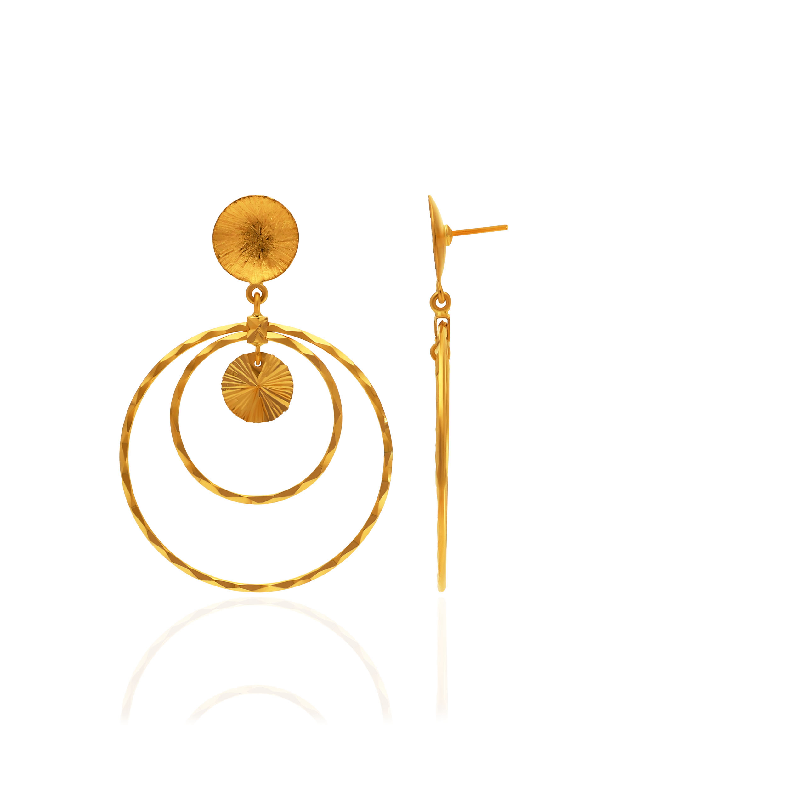 Glowing Cirque Gold Earrings - Senco Gold and Diamonds