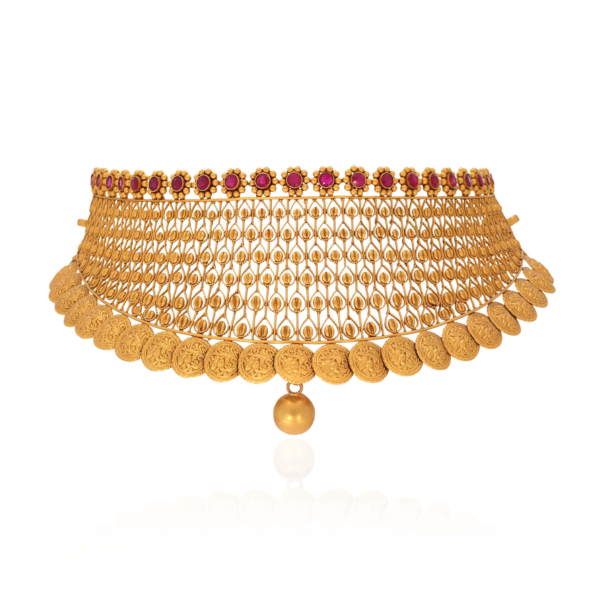 Regal Embrace Antique Bridal Choker - Senco Gold and Diamonds