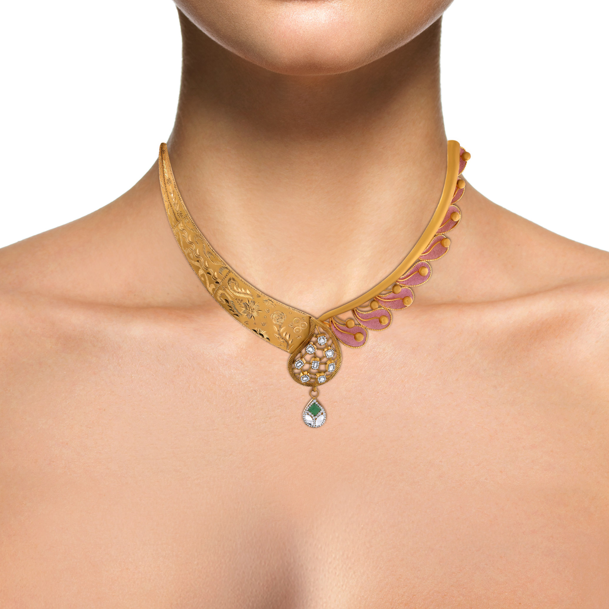 22K Yellow Gold Necklace-GN-D000760629 - Senco Gold and Diamonds
