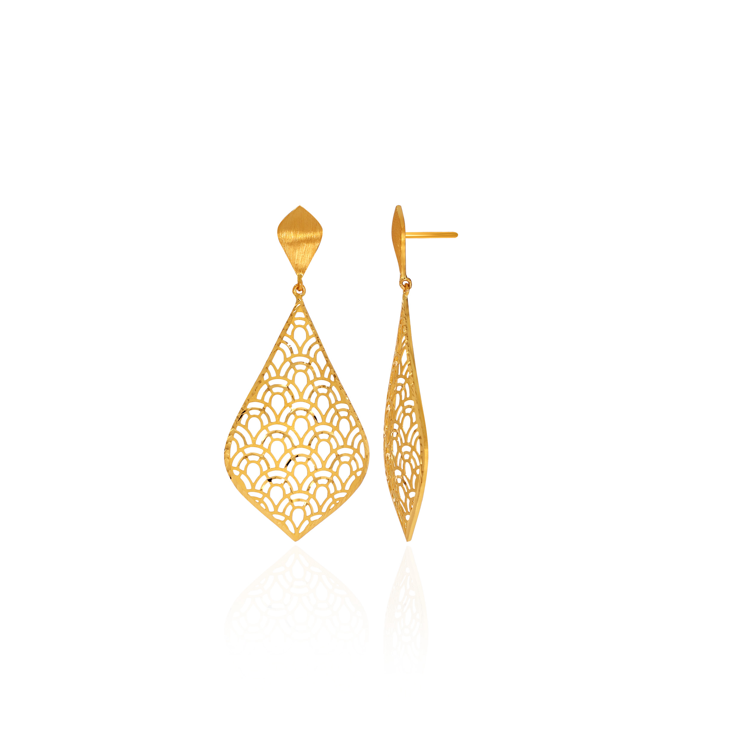 22K Yellow Gold Drop Earrings - GP-SAD0004588 - Senco Gold and Diamonds