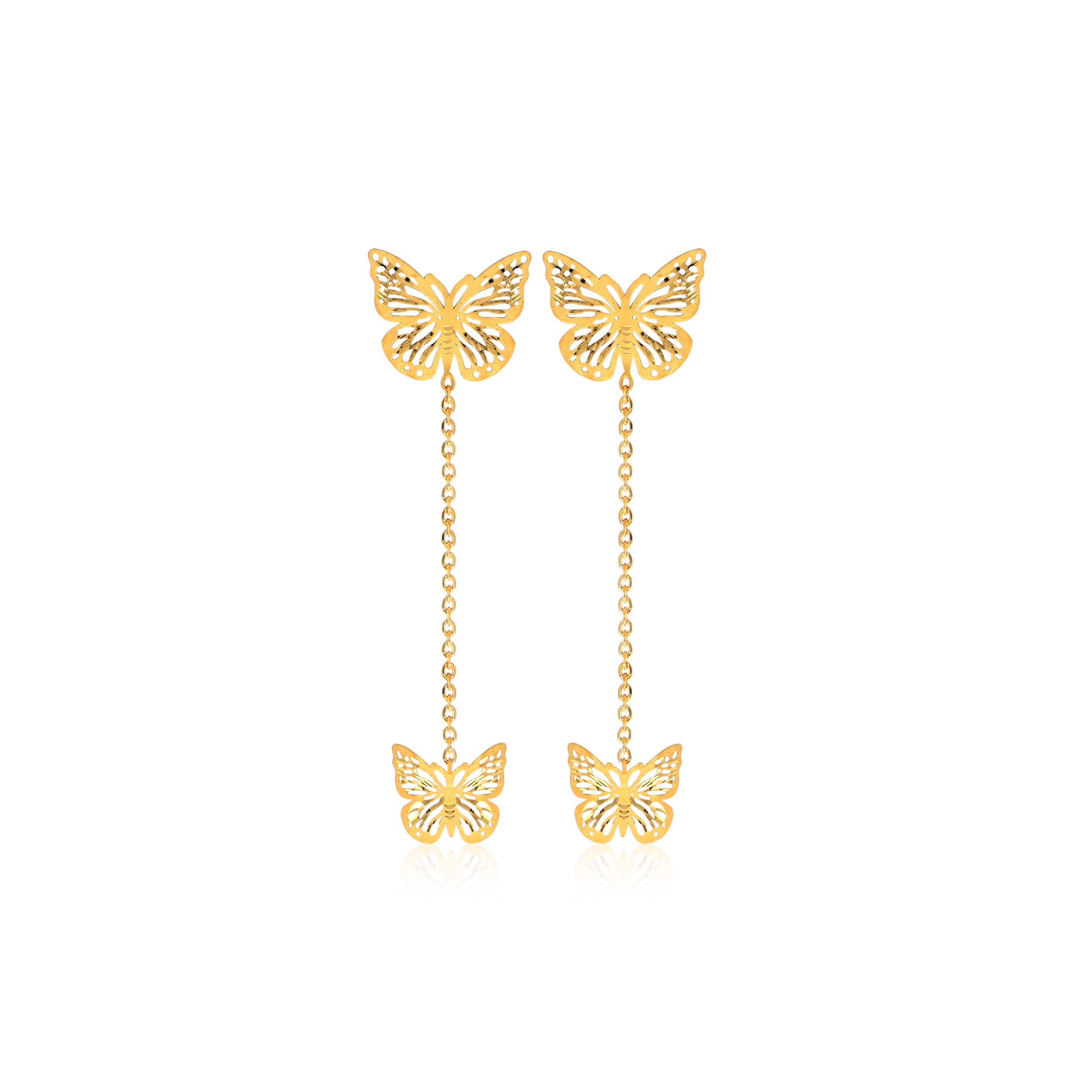 Mystic Expression Gold Long Earrings - Senco Gold and Diamonds