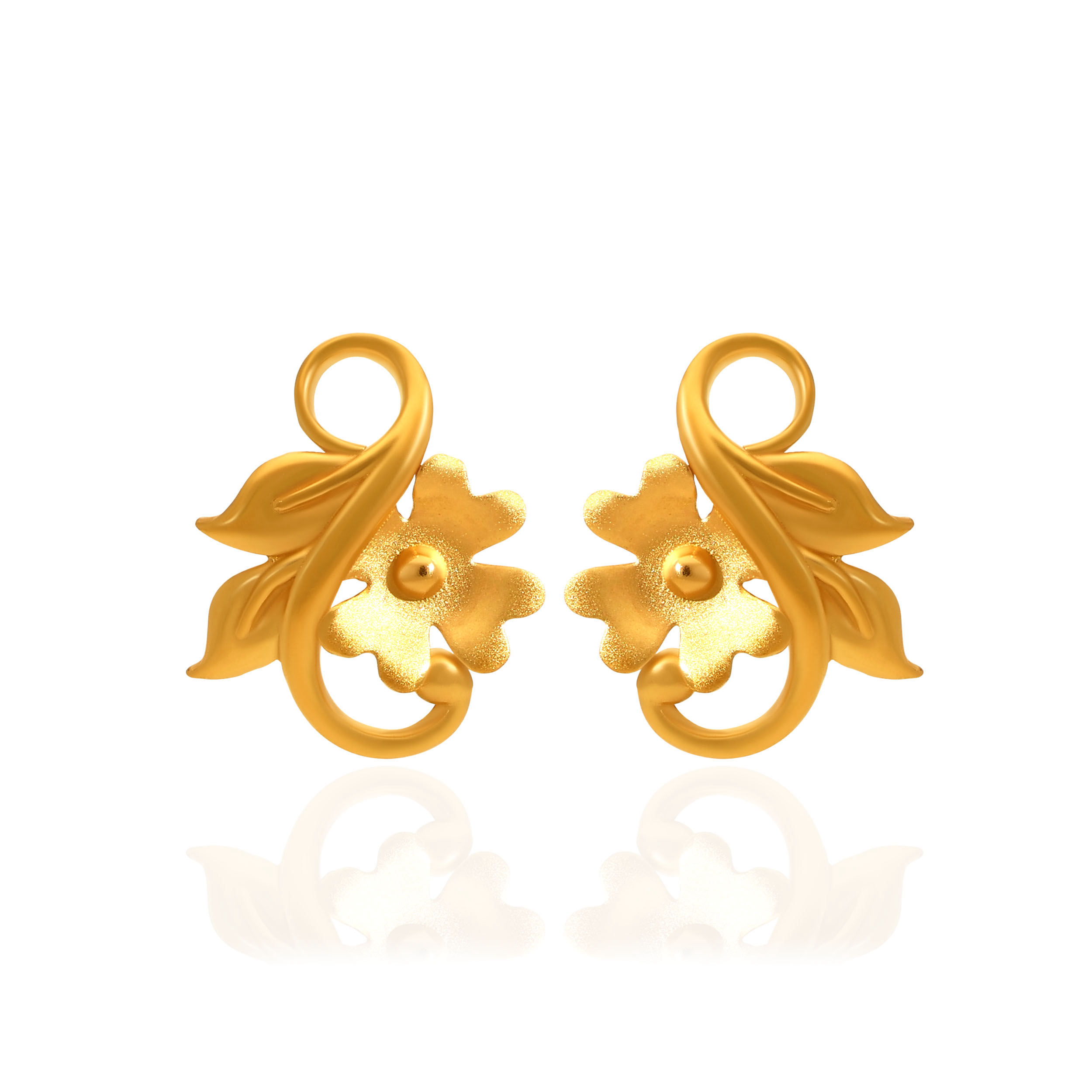 Auric Botanic Gold Studs - Senco Gold and Diamonds