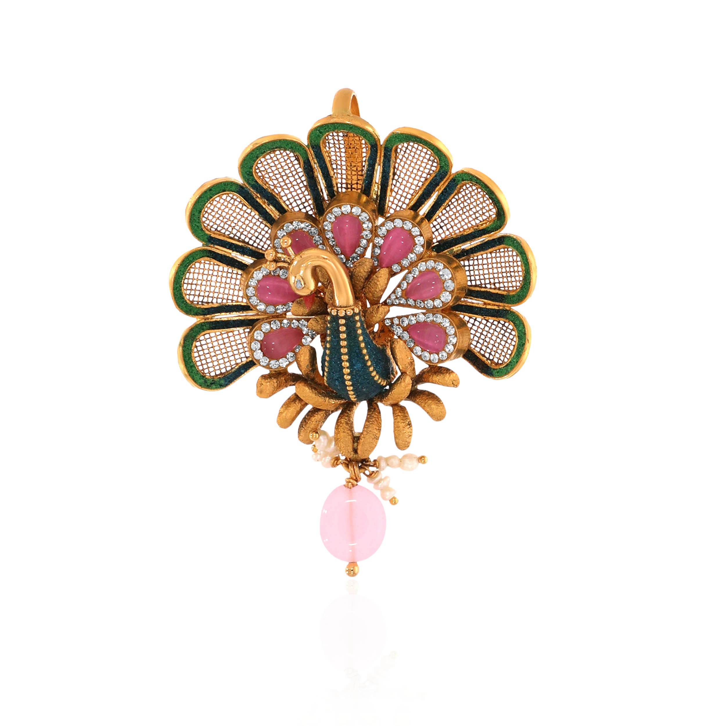 22K Yellow Gold Kundan Pendant-GPN-D000765111 - Senco Gold and Diamonds