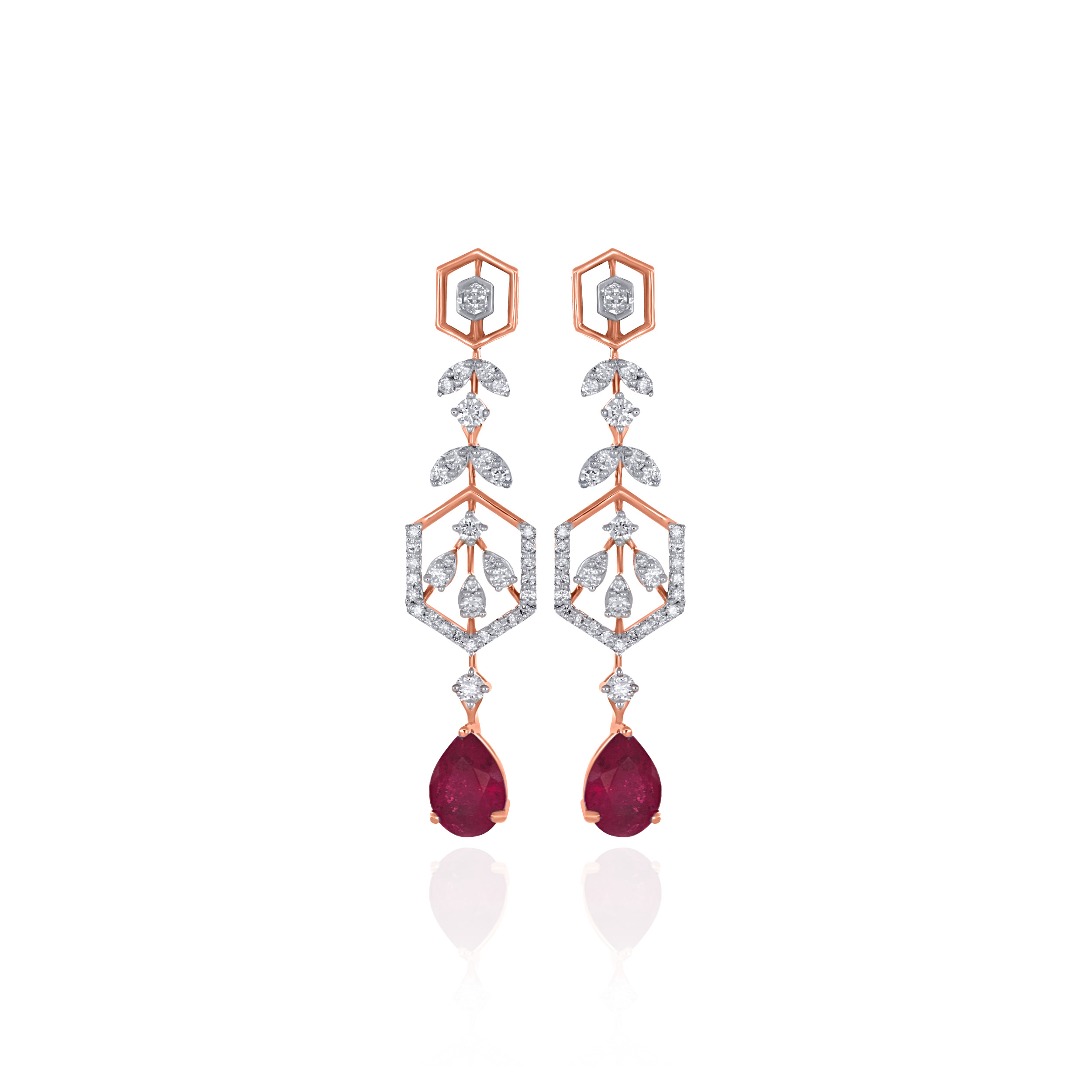 Blush Geometry Diamond Long Earrings - Senco Gold and Diamonds