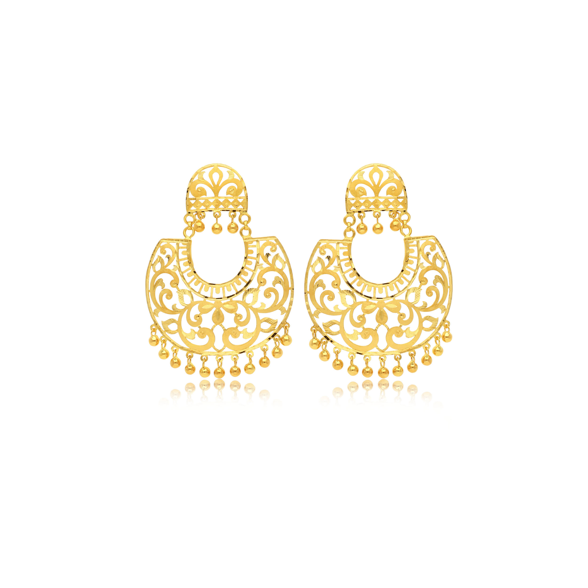 Radiant Art Gold Chandbali Earrings - Senco Gold and Diamonds