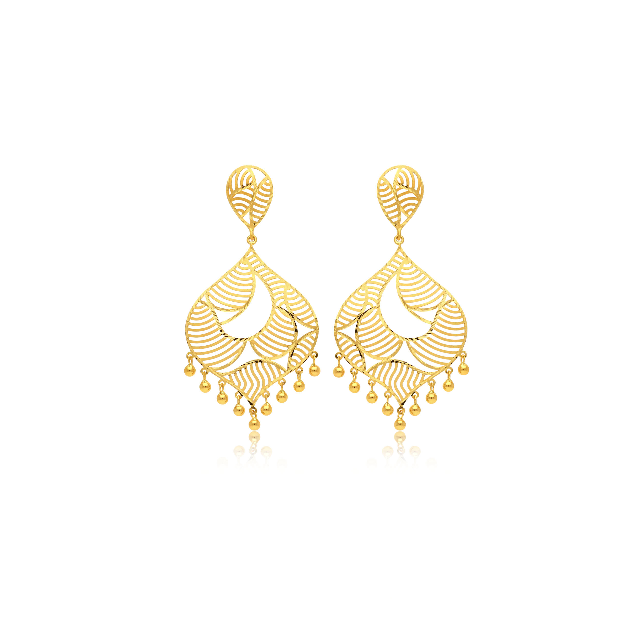 Artistic Allure Gold Danglers - Senco Gold and Diamonds