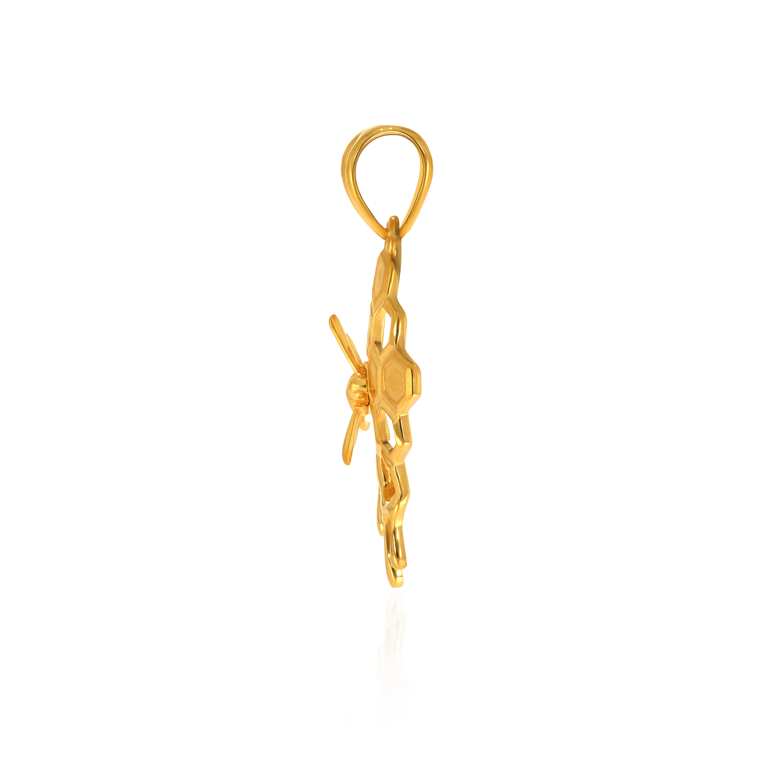 Dripping Beehive Gold Pendant - Senco Gold and Diamonds