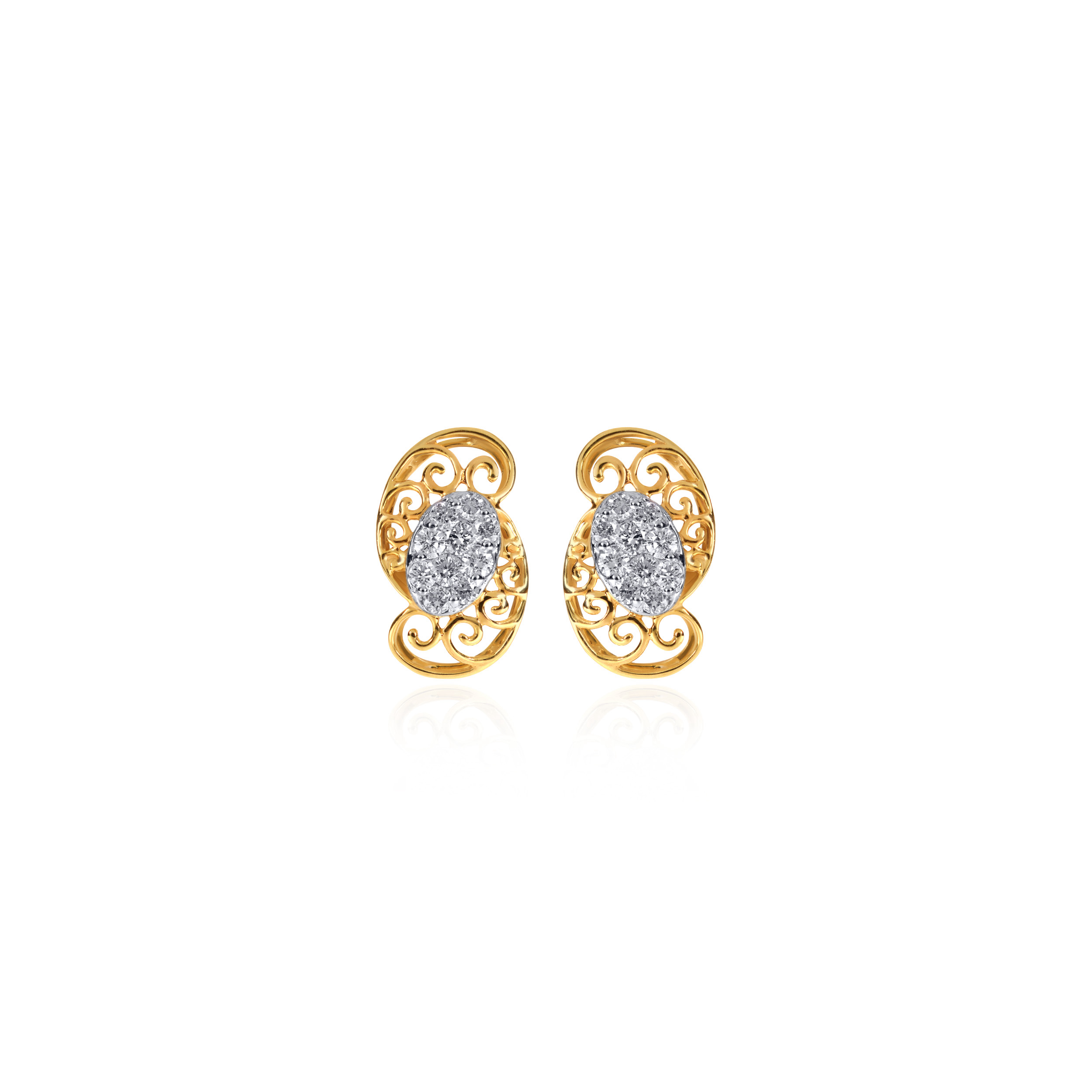 Filigree Whisper Diamond Studs - Senco Gold and Diamonds