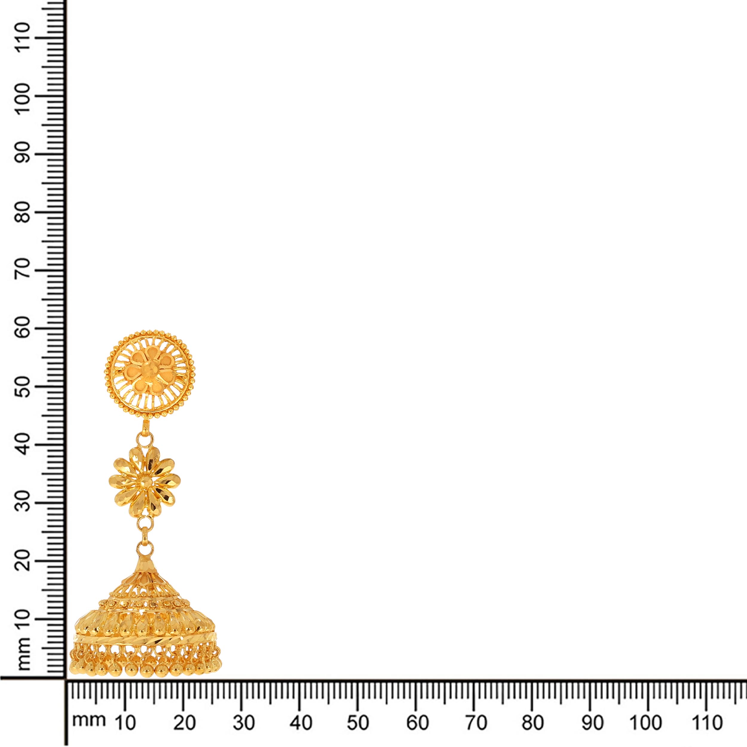 Bloomed Shagun Gold Jhumka Earrings - Senco Gold and Diamonds