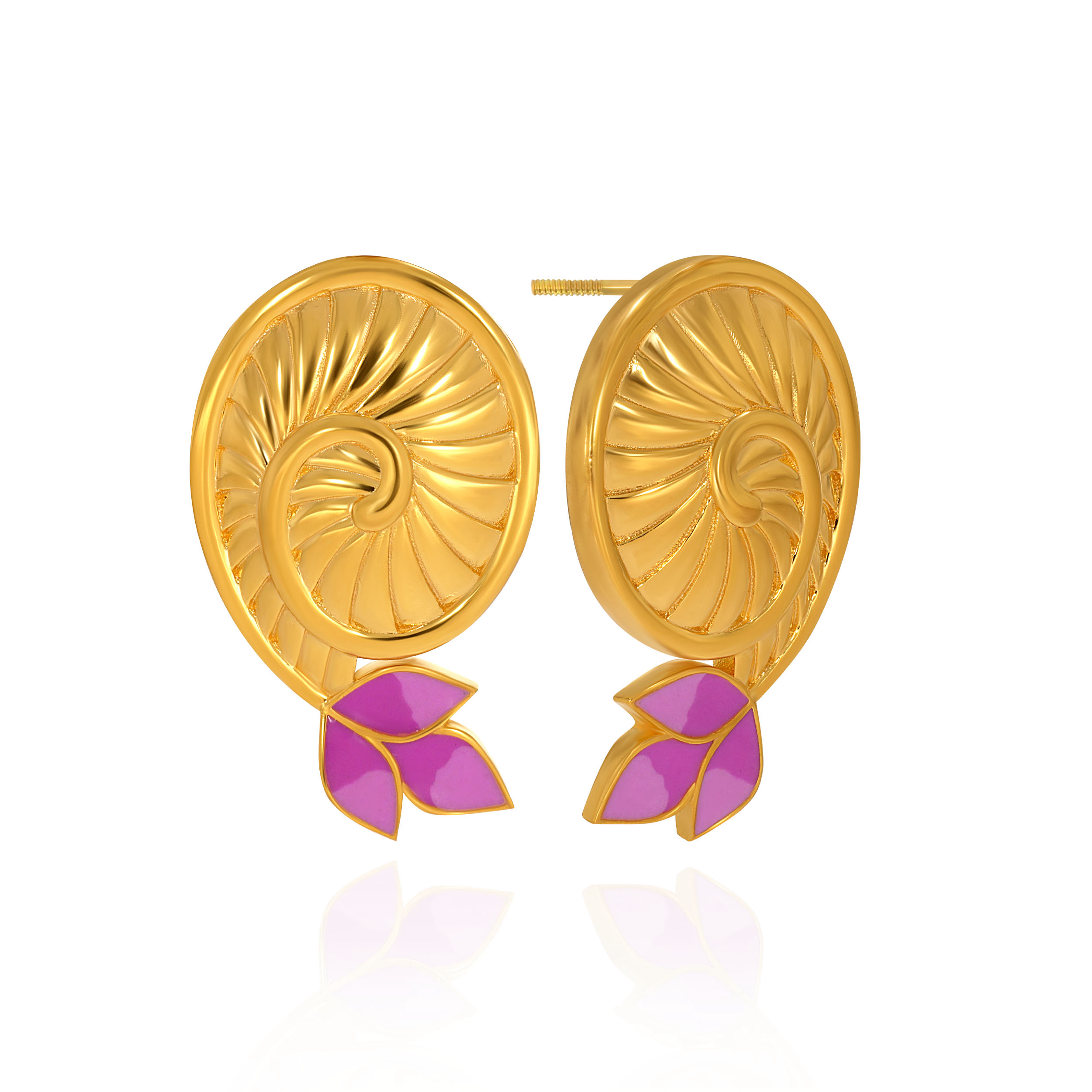 Spiral Grace Gold Studs - Senco Gold and Diamonds