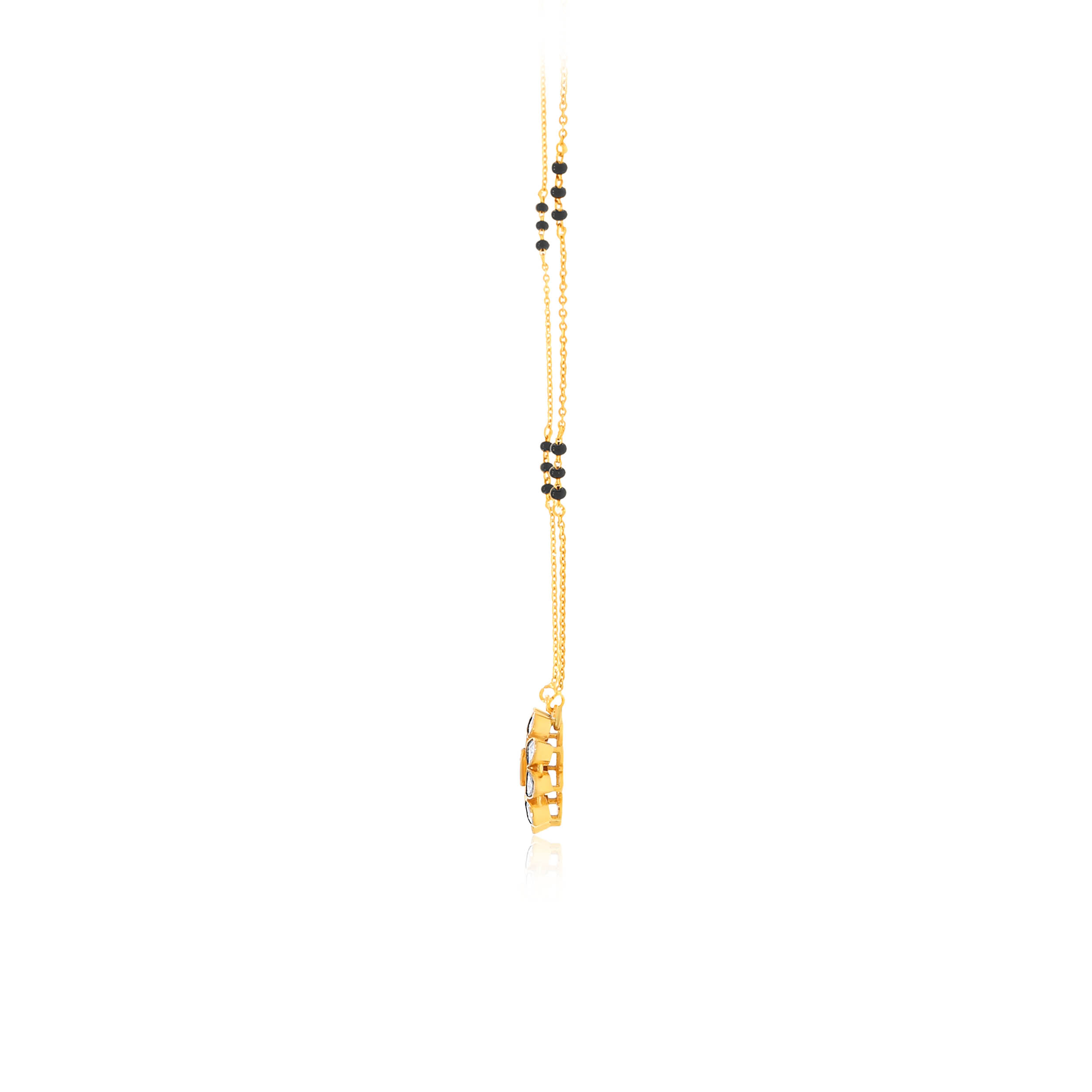 Shiny Sunflower Polki Mangalsutra - Senco Gold and Diamonds