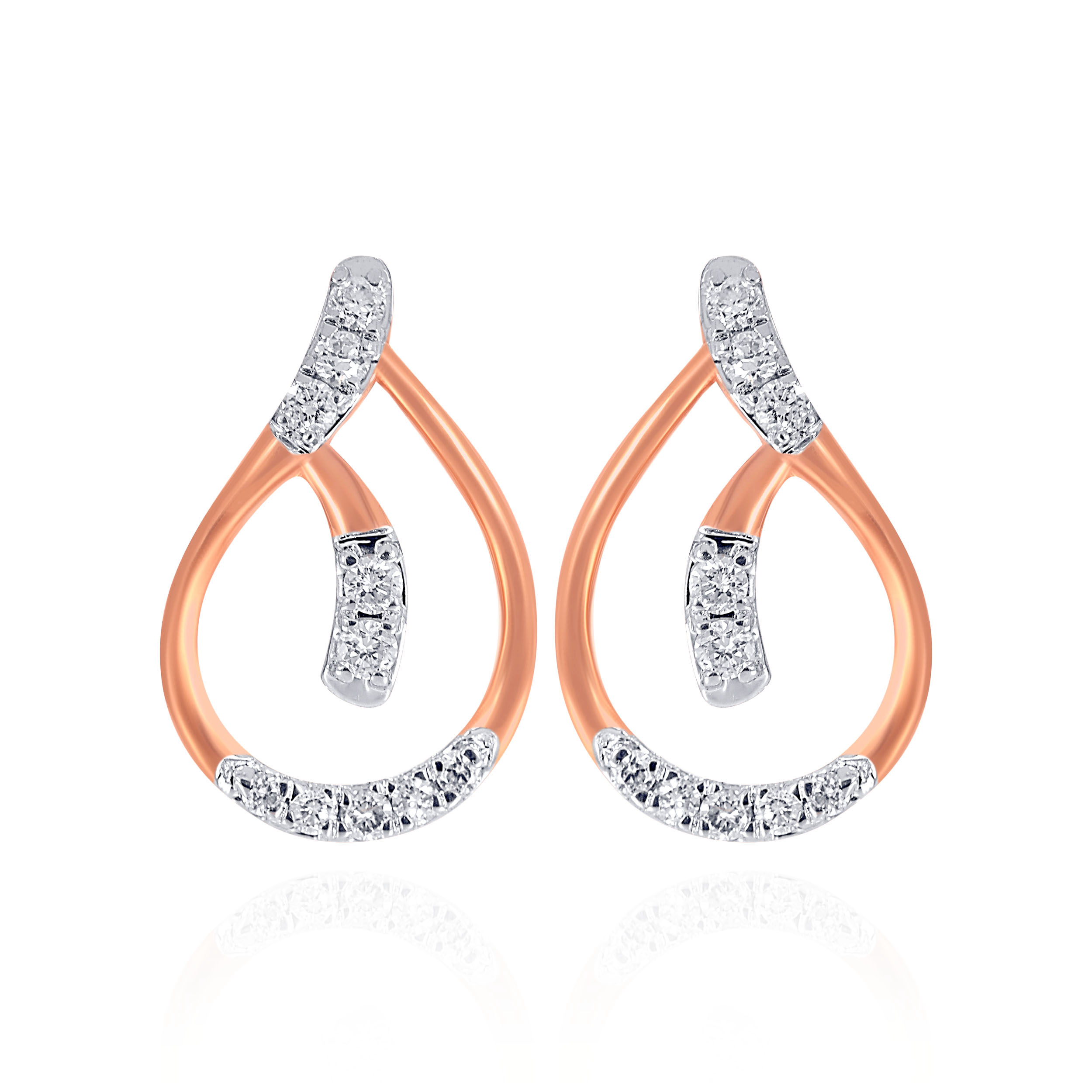 Floating Curve Diamond Studs - Senco Gold and Diamonds