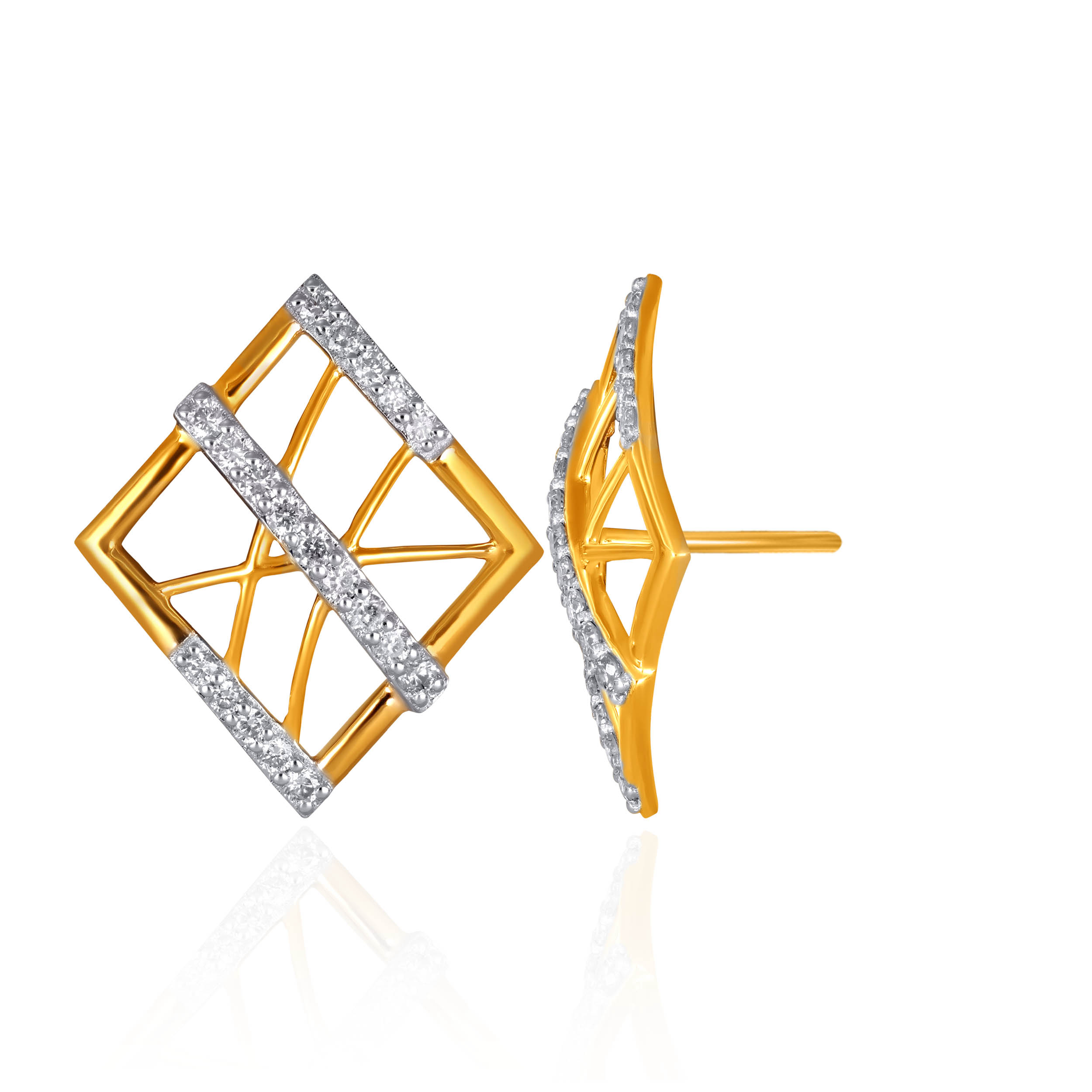 Luminous Rhombus Diamond Studs - Senco Gold and Diamonds
