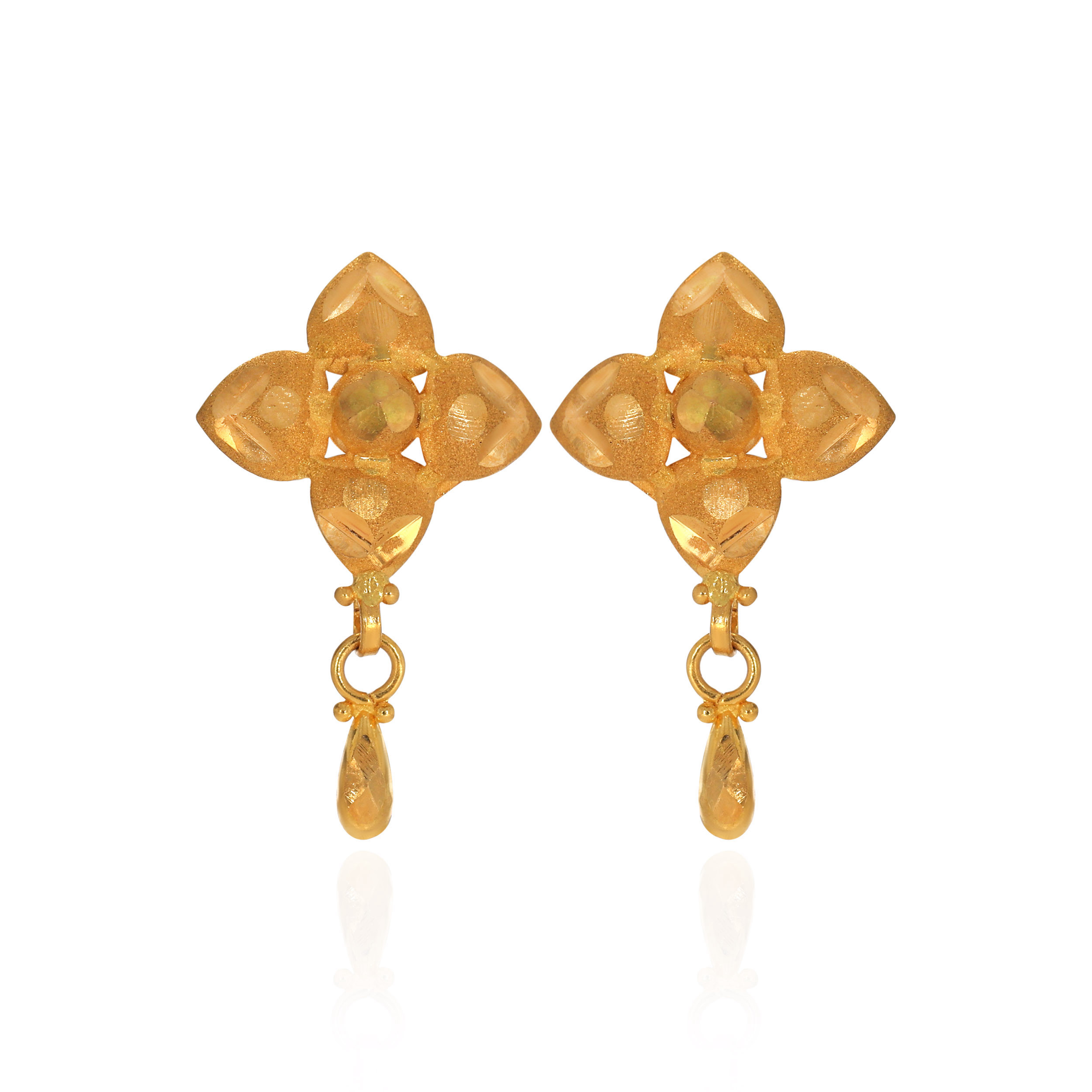 Delicate Blossom Gold Drop Earrings - Senco Gold and Diamonds