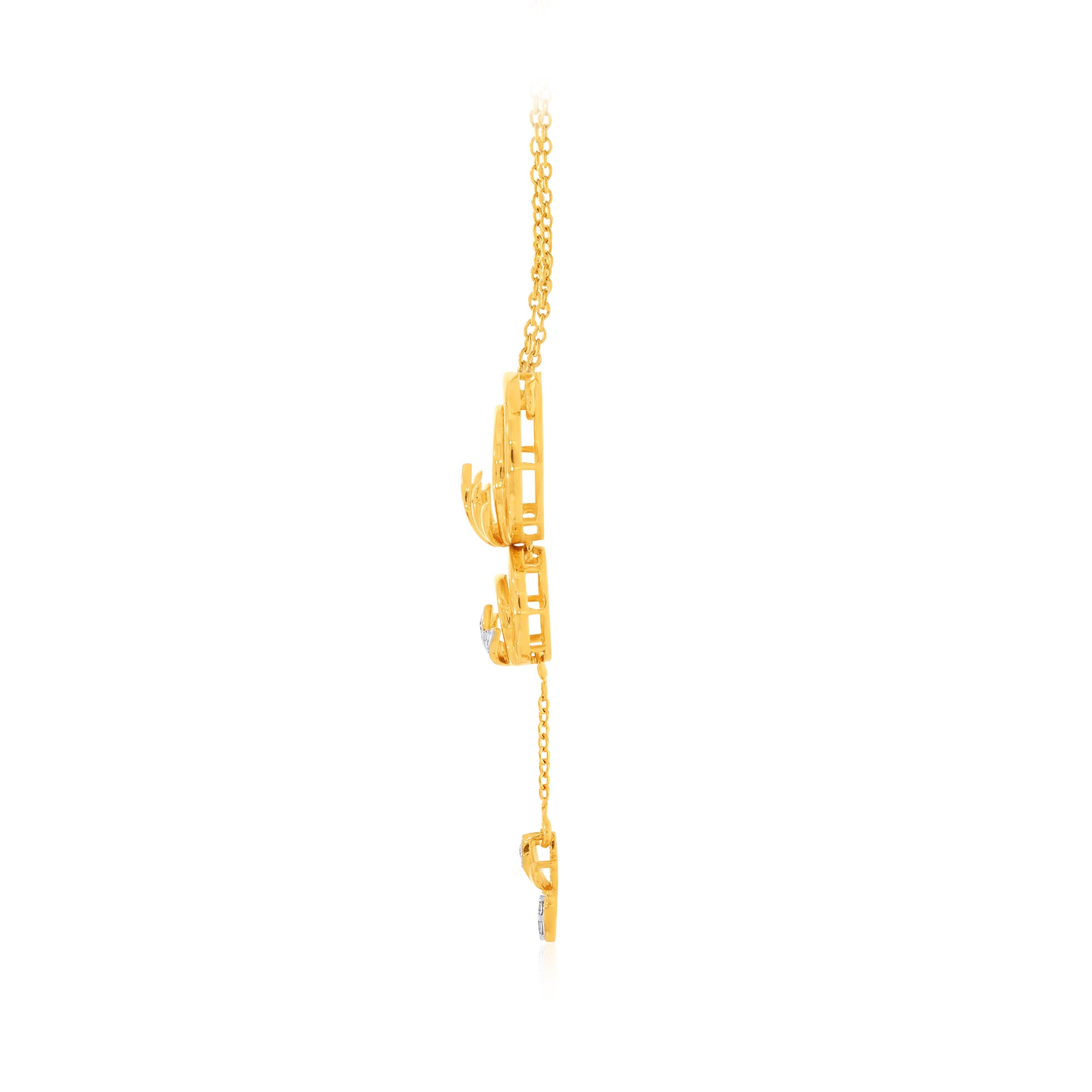 Dual Lotus Diamond Chain Pendant - Senco Gold and Diamonds