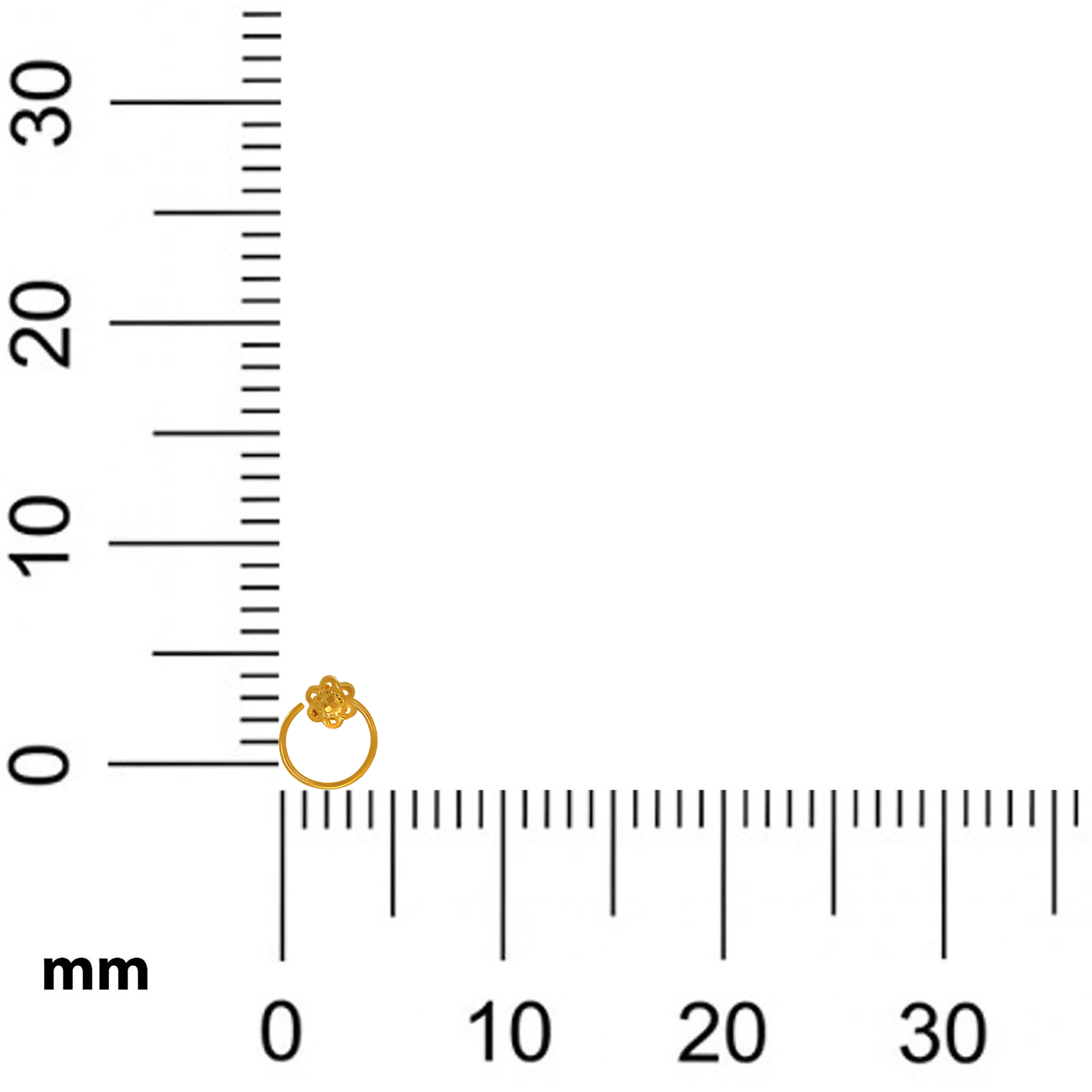 Floral Orb Gold Nosepin - Senco Gold and Diamonds