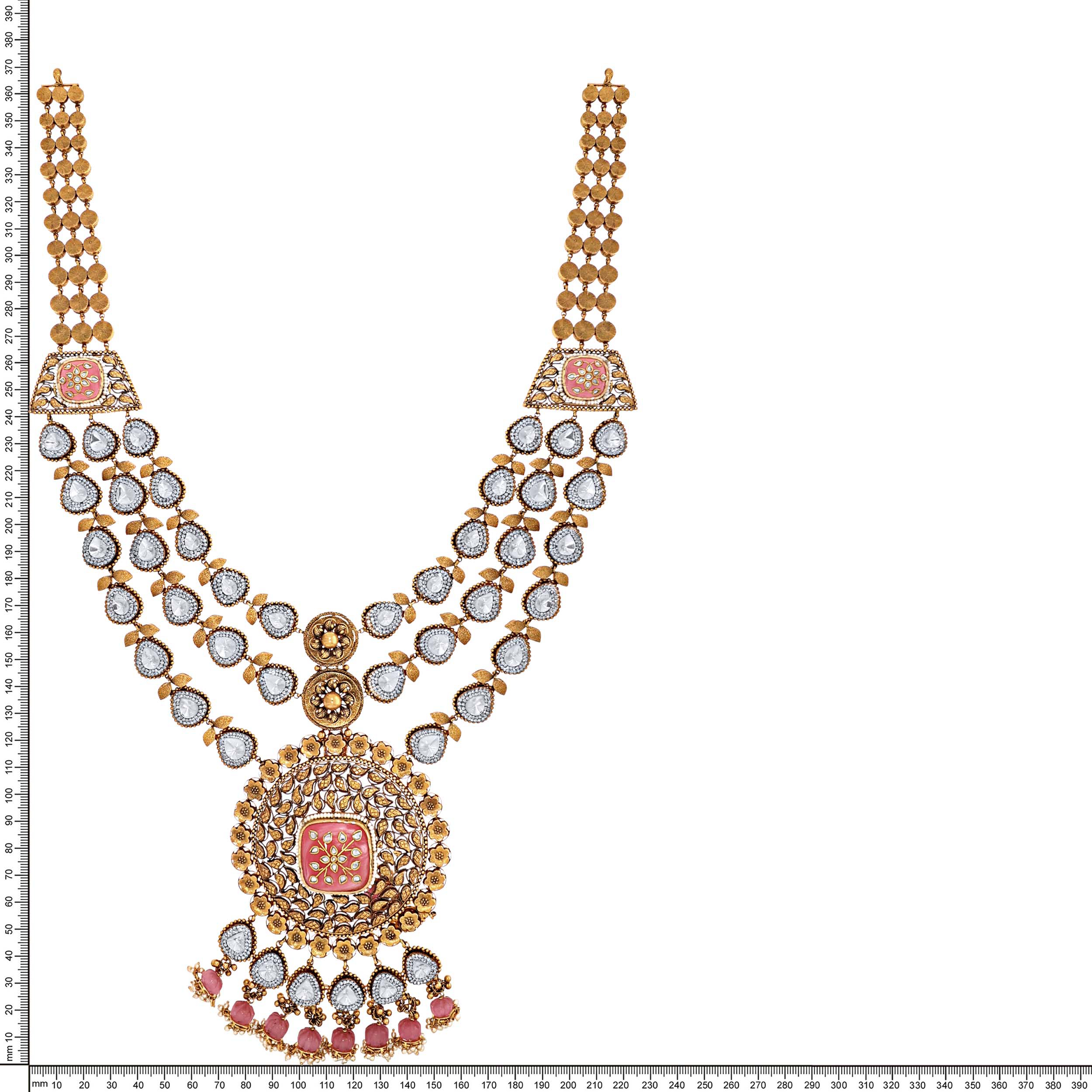 Royal Symphony Antique Gold Kundan Necklace - Senco Gold and Diamonds
