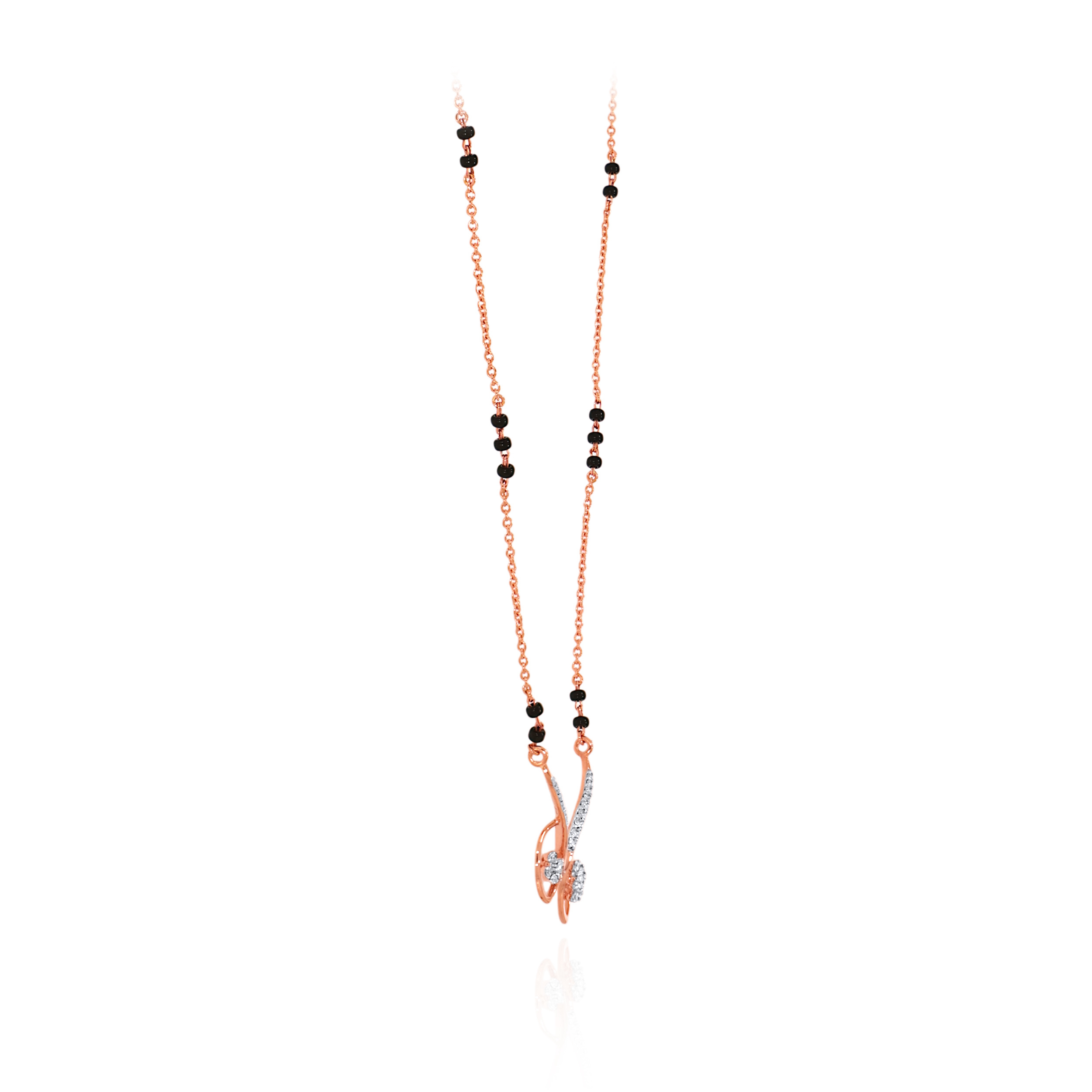 Rosé Bloomline Diamond Mangalsutra - Senco Gold and Diamonds